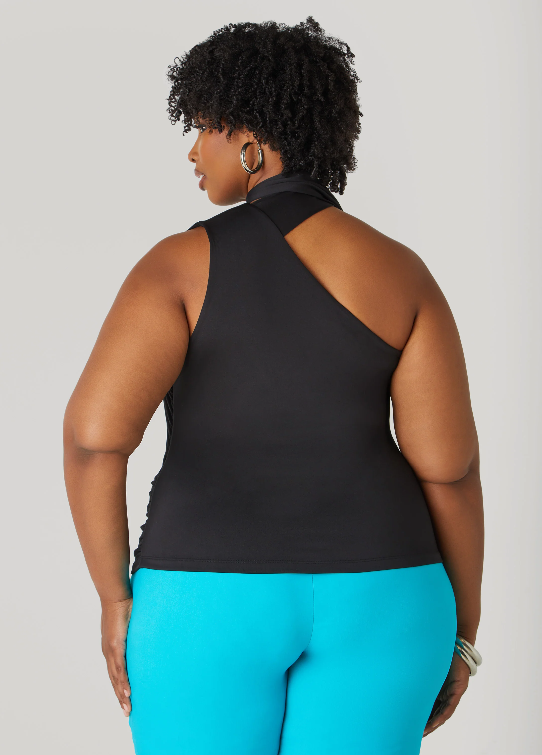 One Shoulder Scarf Neck Top - Image 6