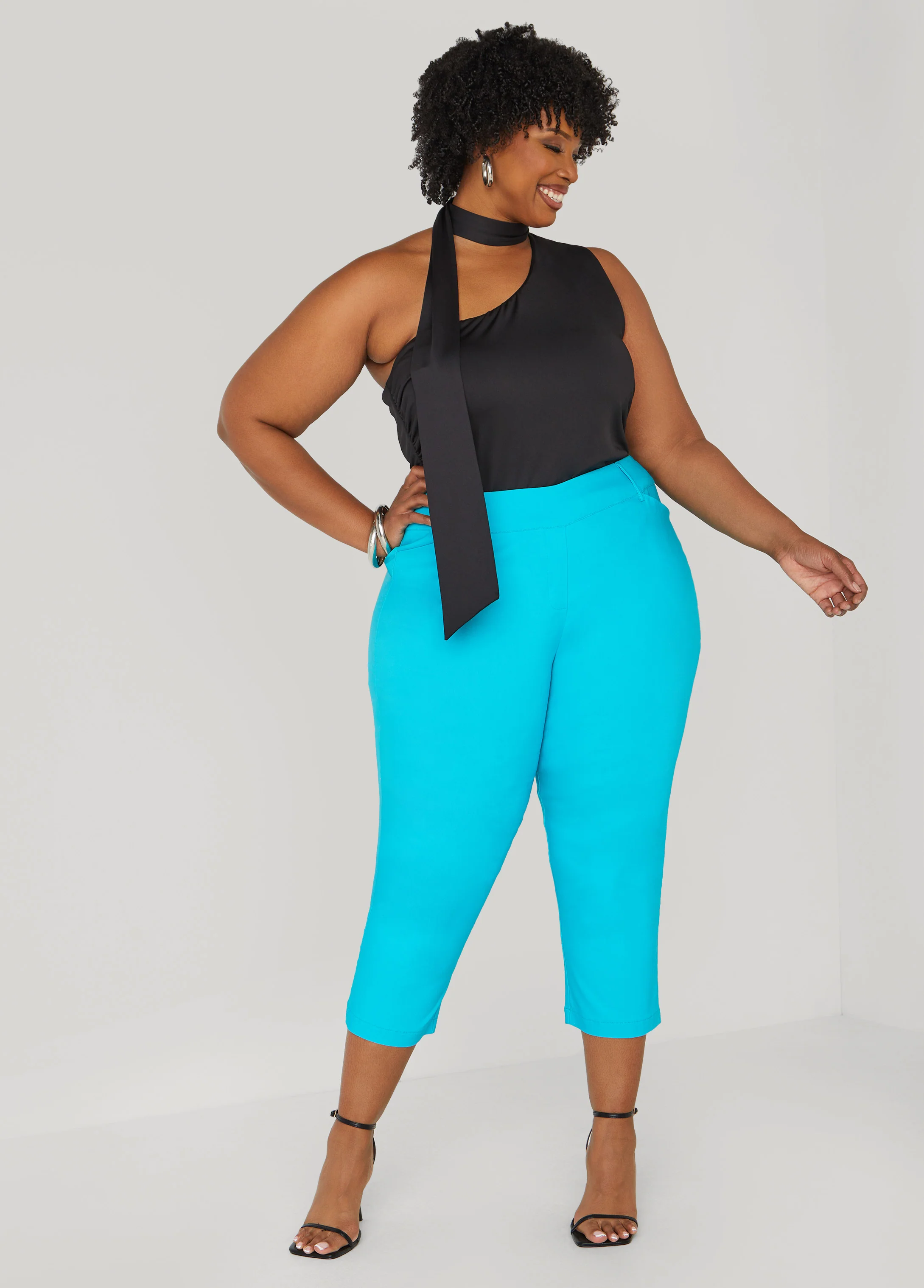 One Shoulder Scarf Neck Top - Image 7