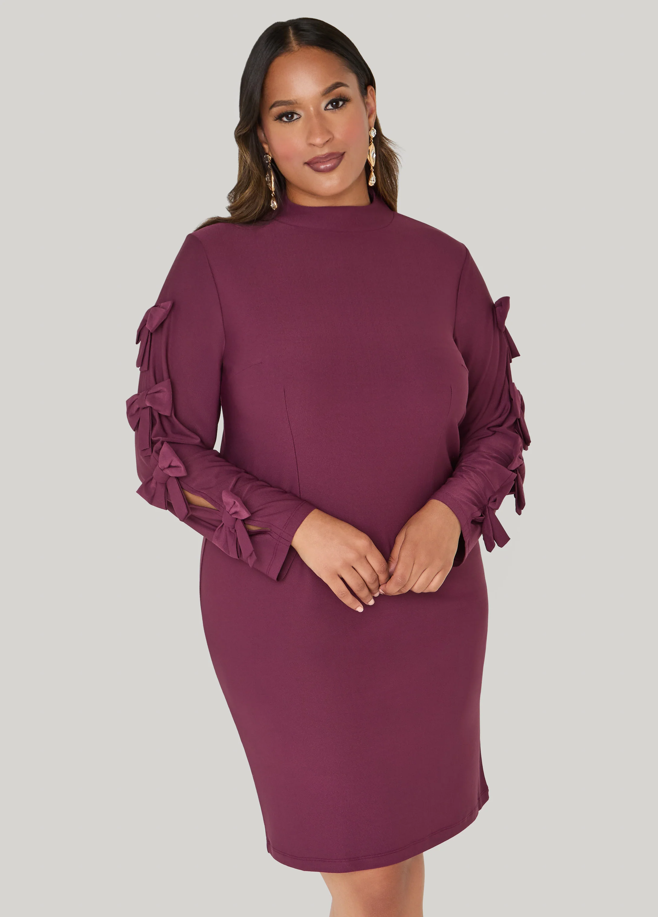 Bow Embellished Cutout Dress - Image 5