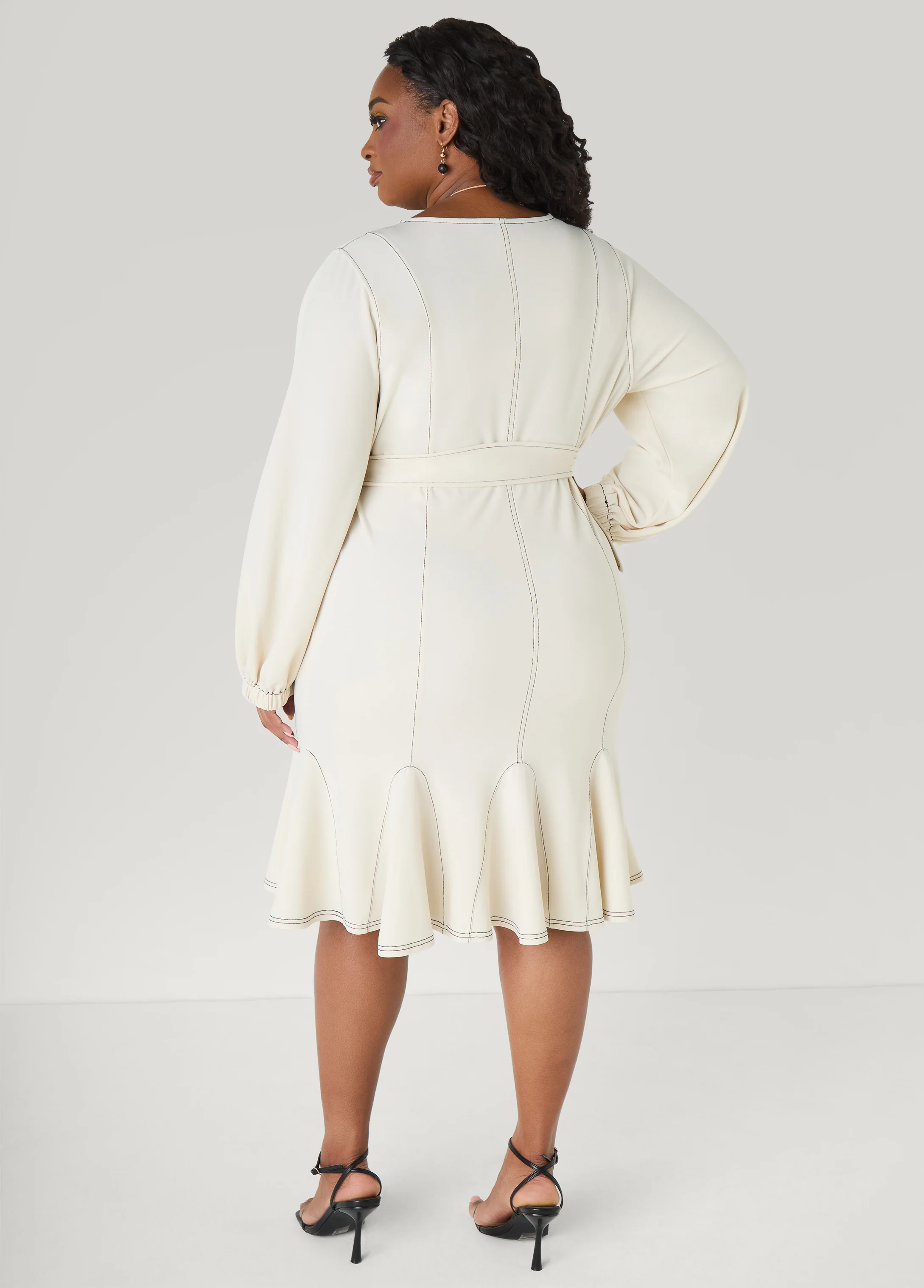 Seam Detailed Flounced Dress - Image 2