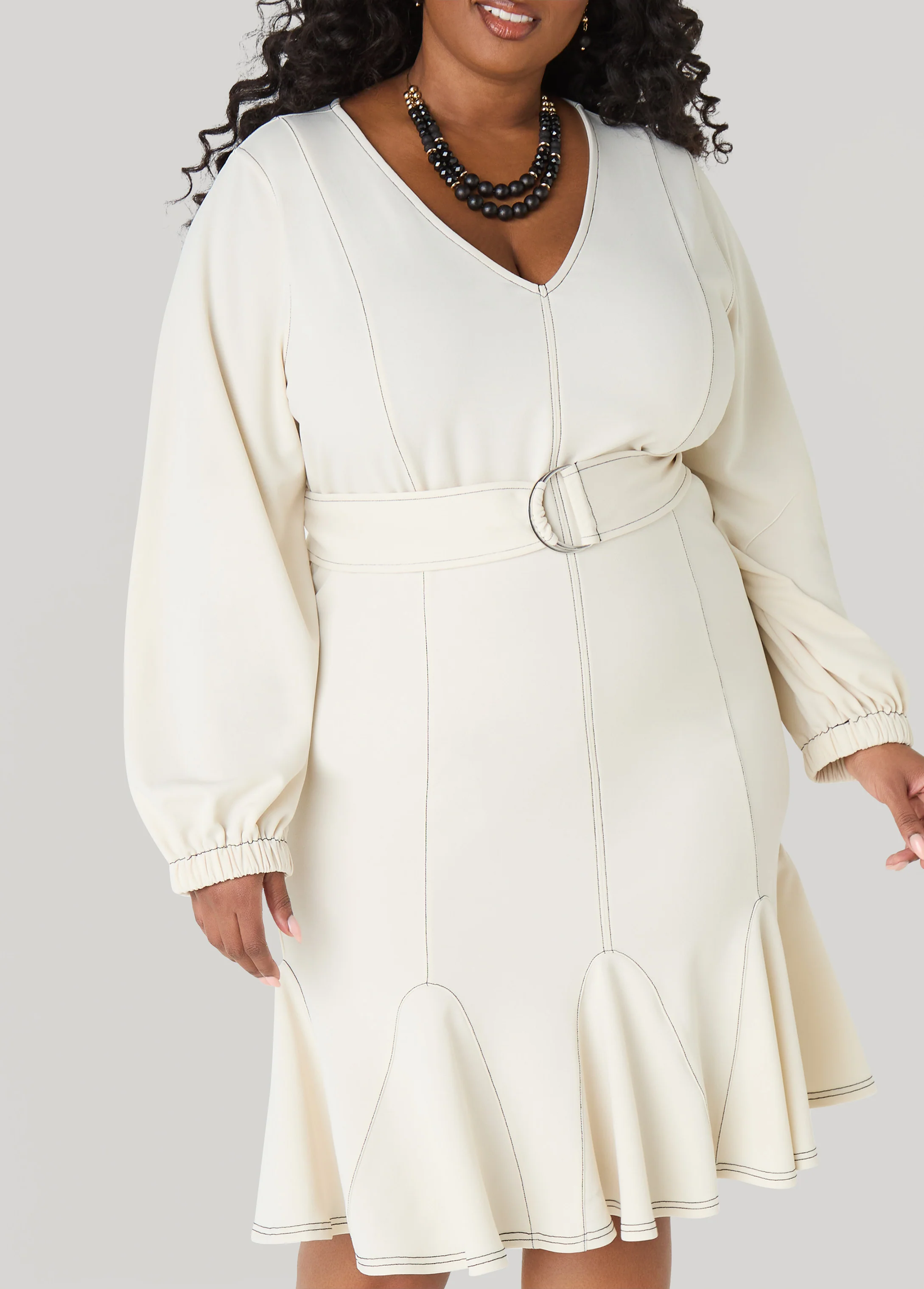 Seam Detailed Flounced Dress - Image 8