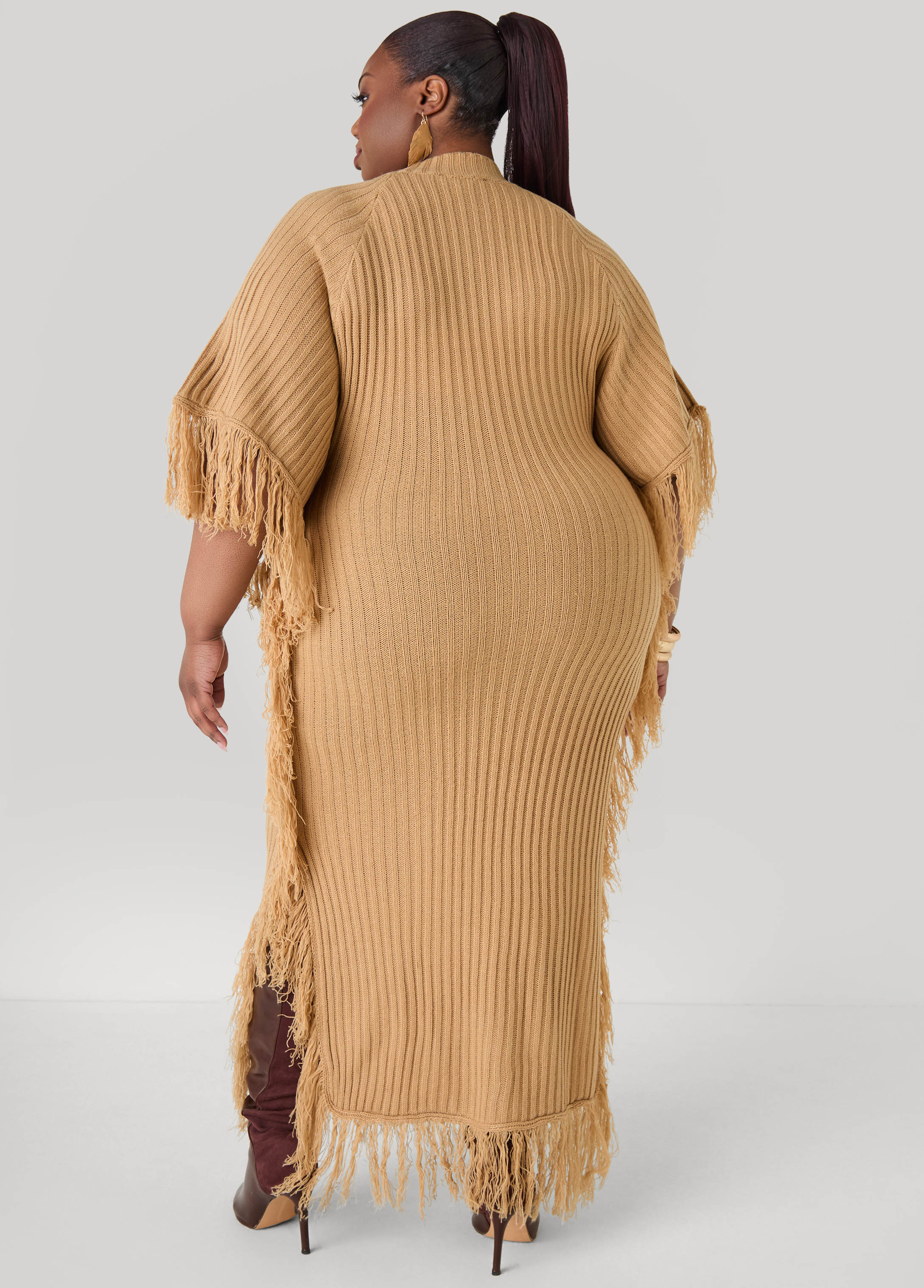 Fringed Maxi Sweater Dress - Image 8