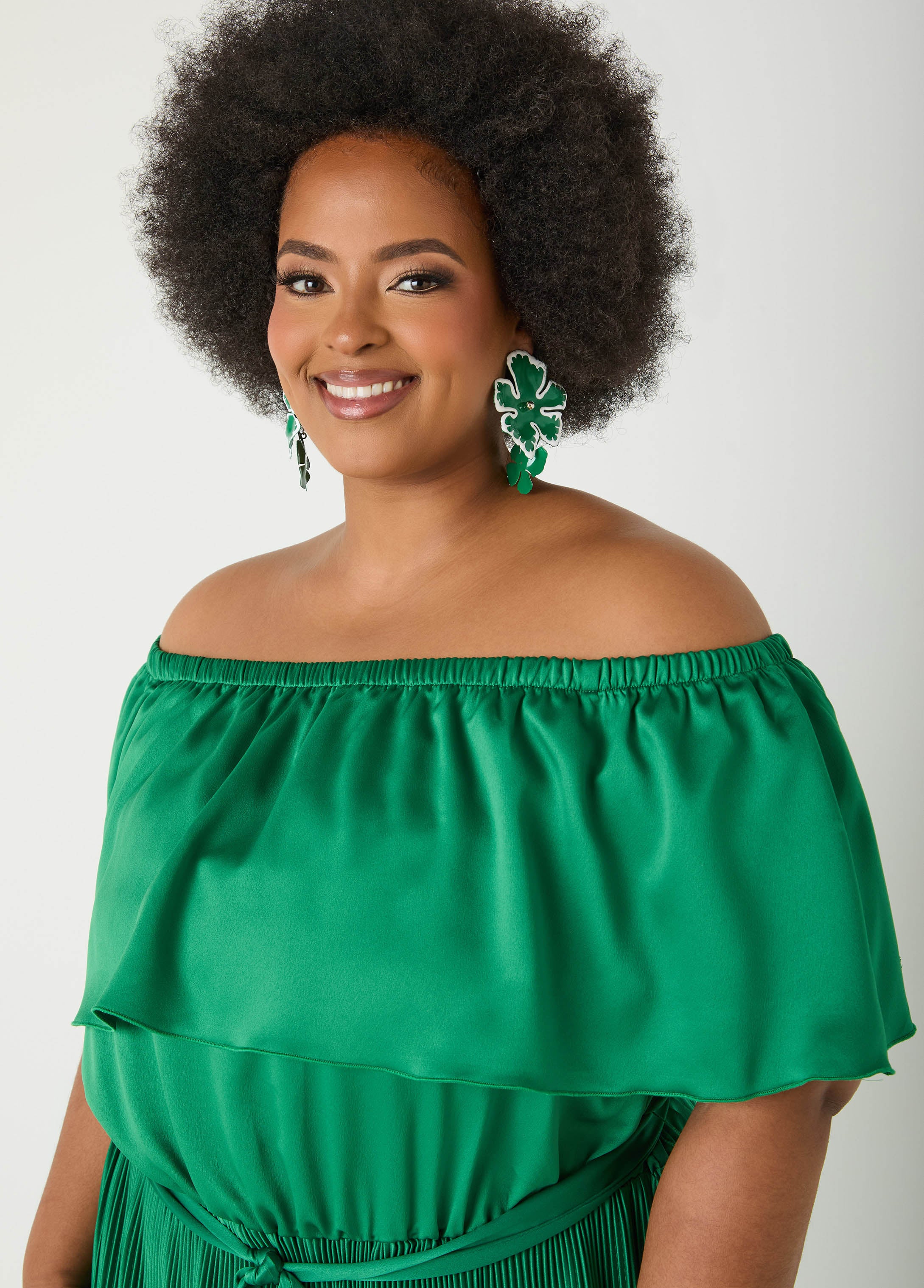 Off The Shoulder Satin Maxi Dress - Image 9