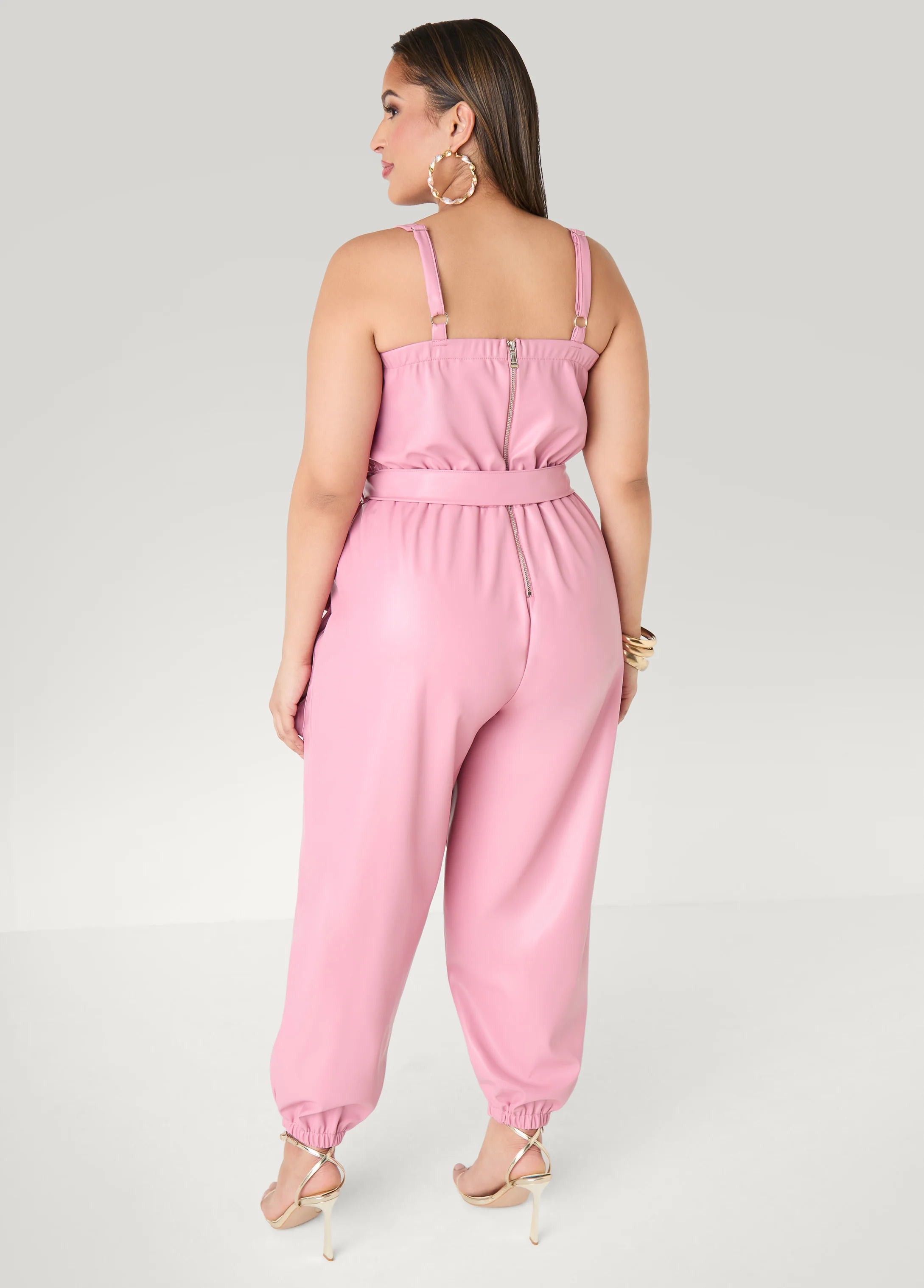 Faux Leather Joggers Jumpsuit - Image 6