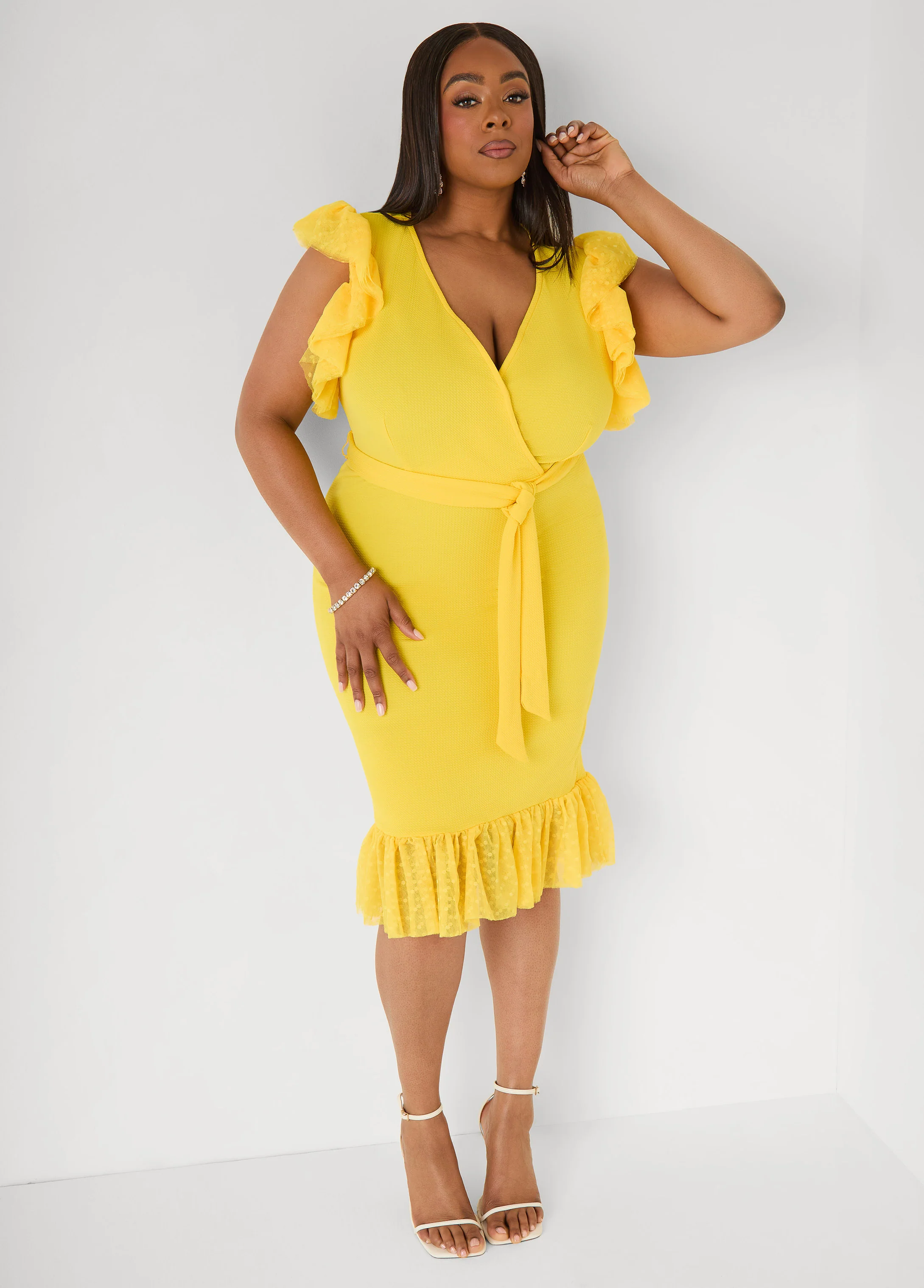 Tiered Tulle Sheath Dress - Image 3
