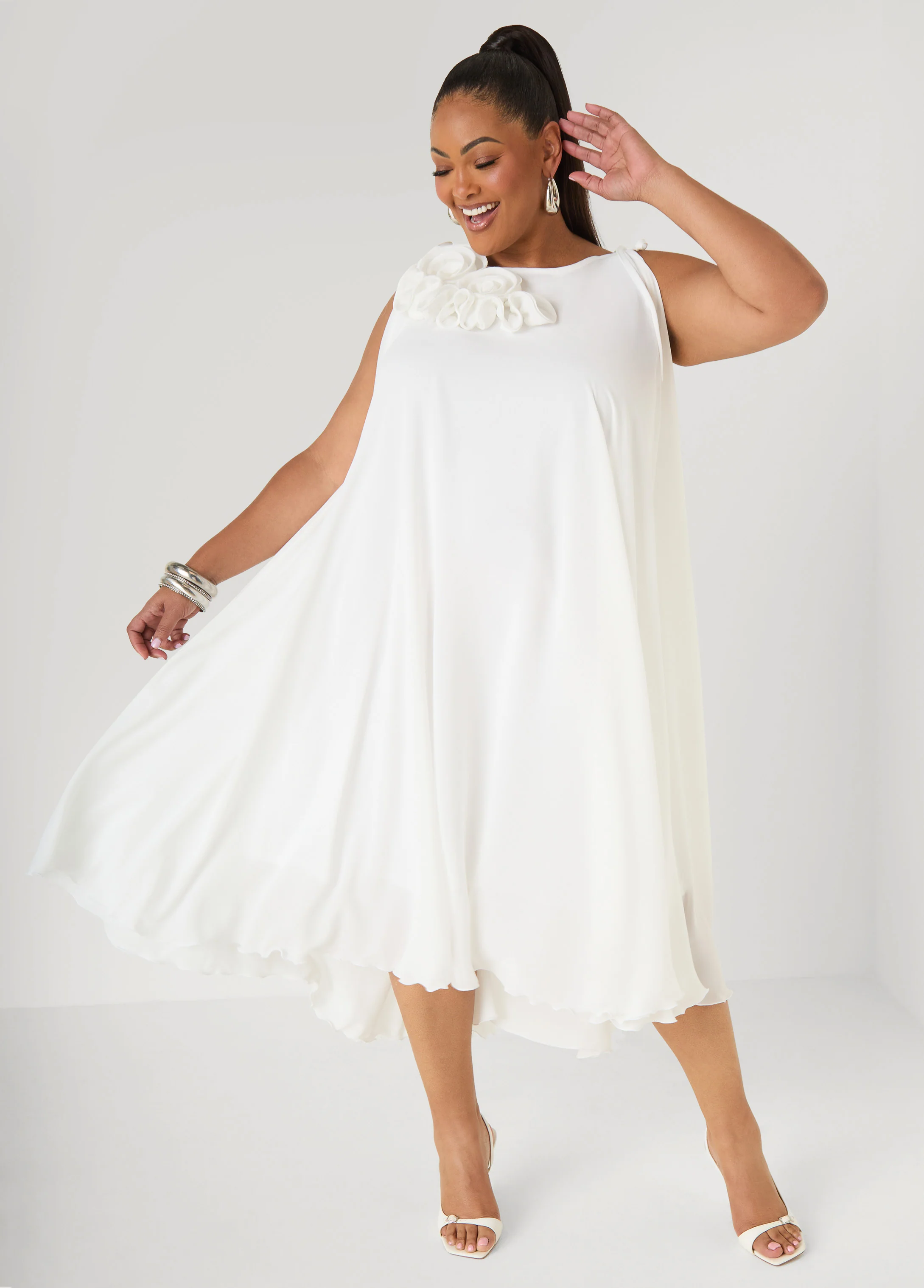 Rosette Midi Dress - Image 3