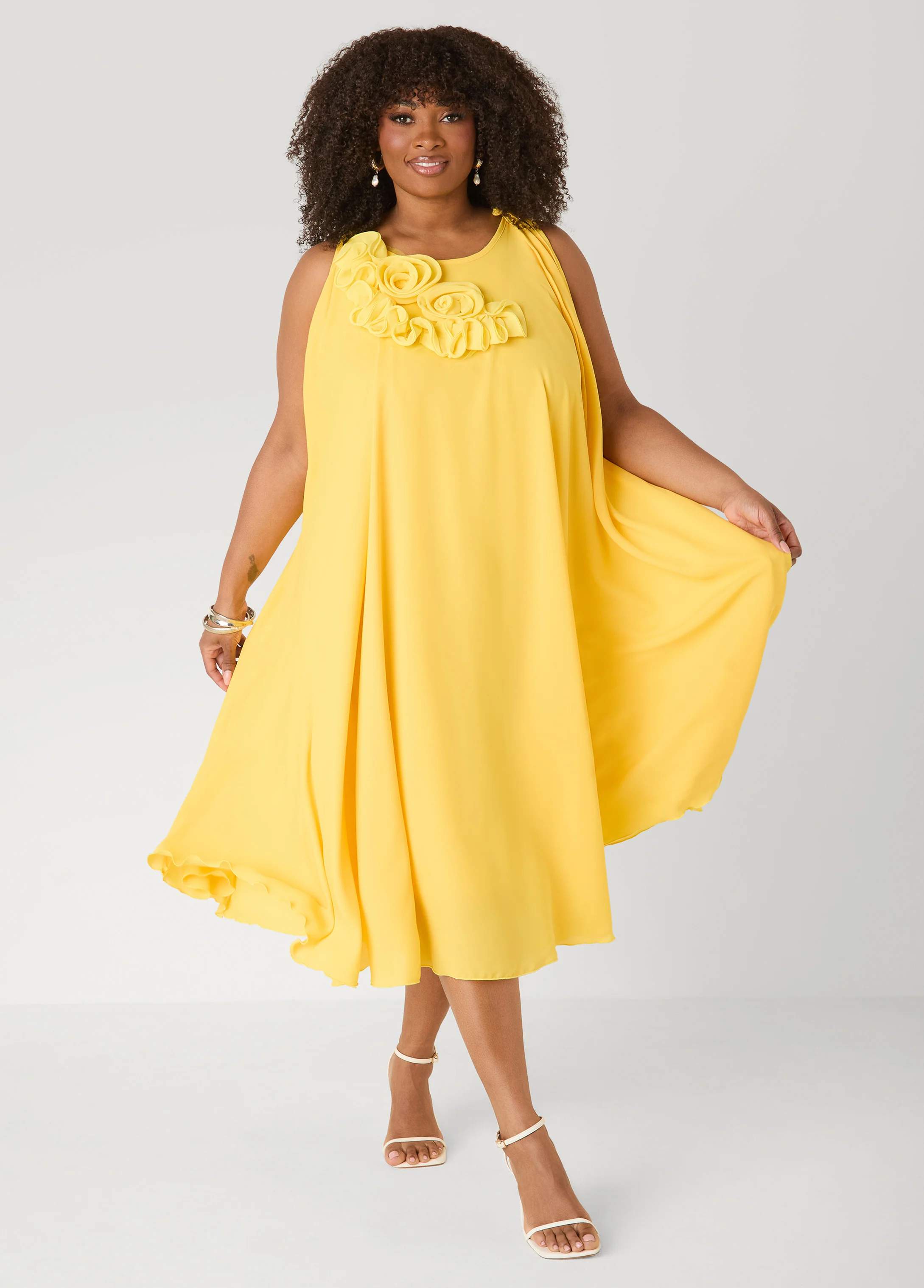 Rosette Midi Dress - Image 7