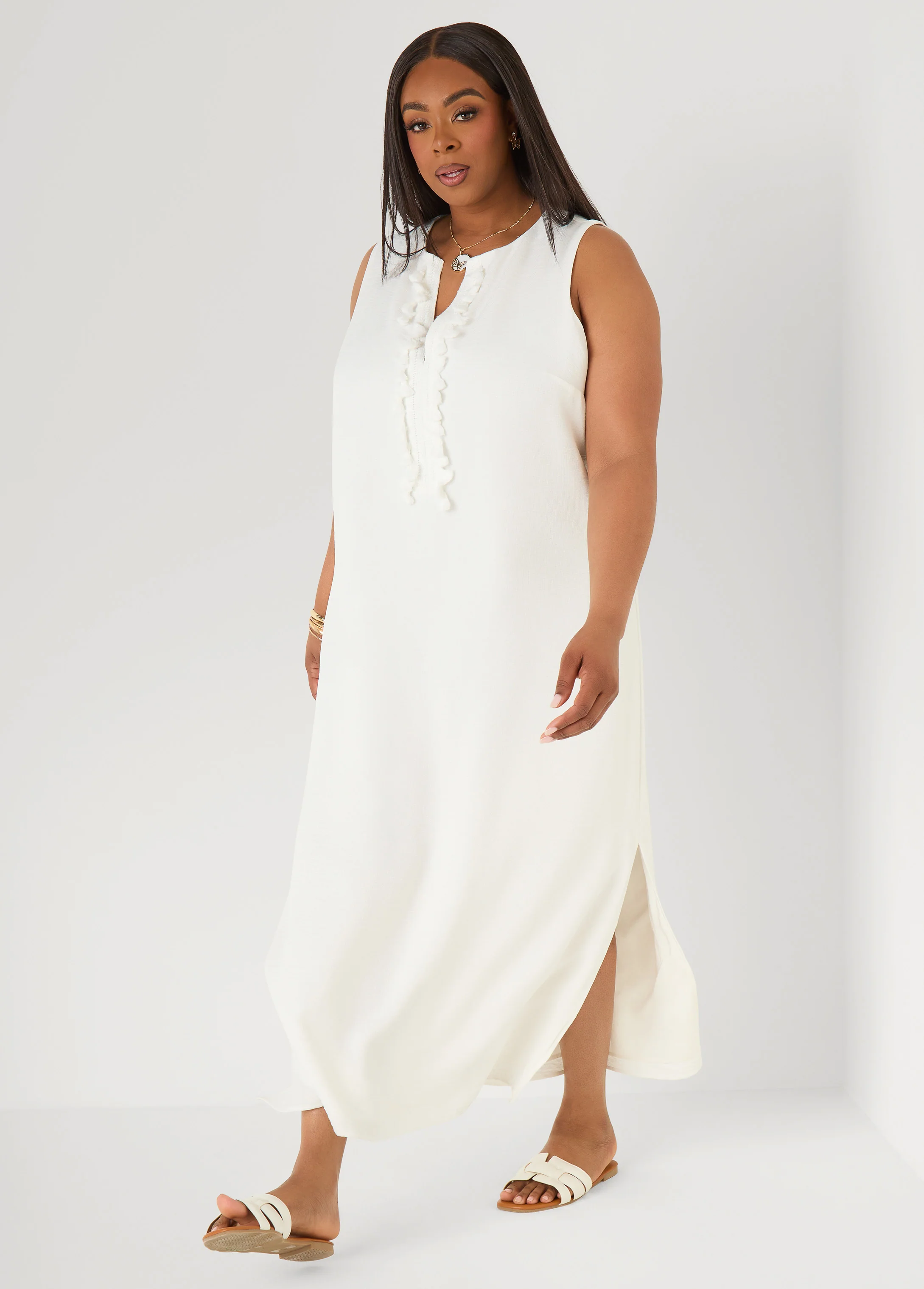 Pompom Maxi Dress - Image 6