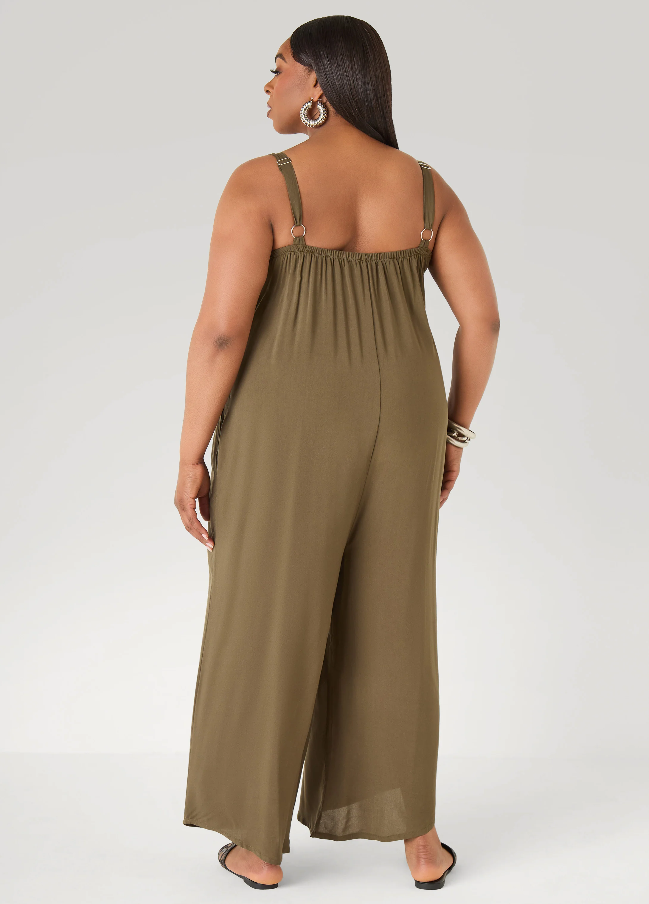 Woven Wide Leg Jumpsuit - Image 5