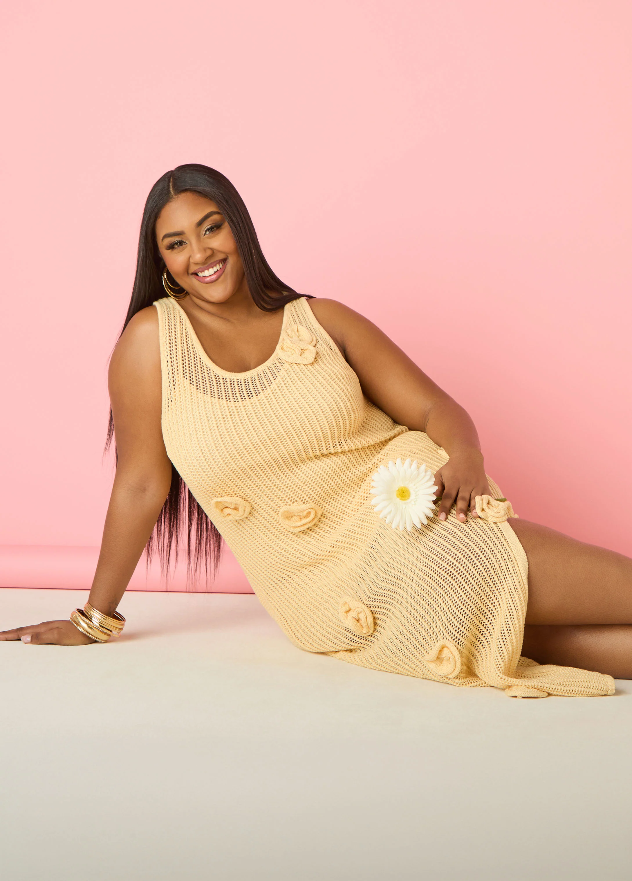 Rosette Crochet Maxi Dress - Image 4