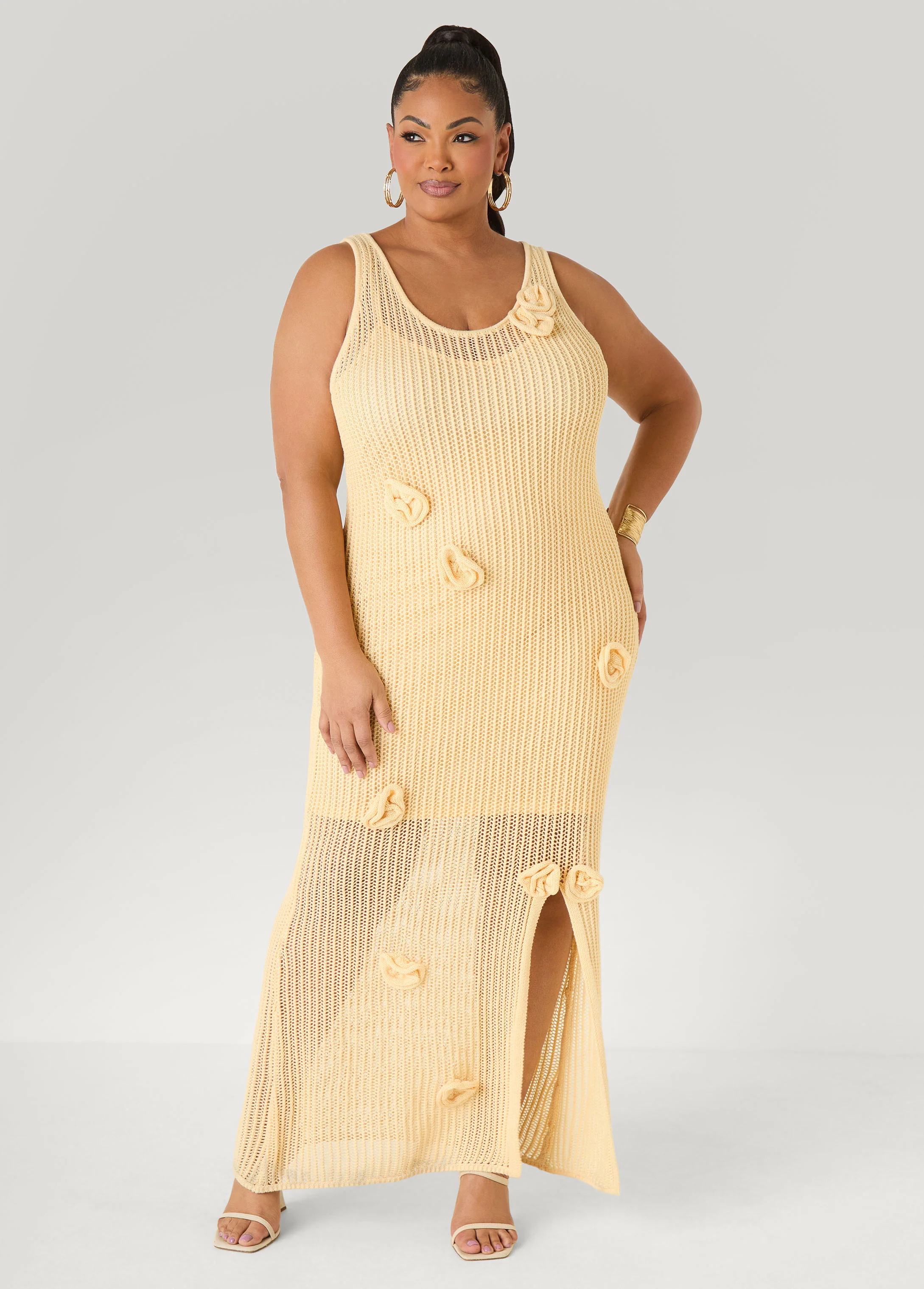 Rosette Crochet Maxi Dress - Image 5