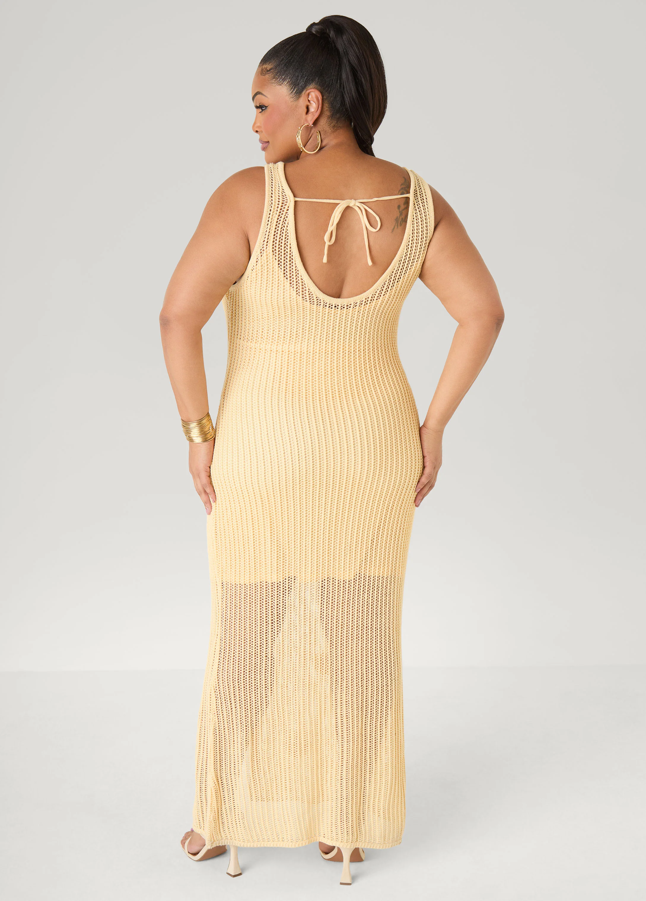 Rosette Crochet Maxi Dress - Image 6