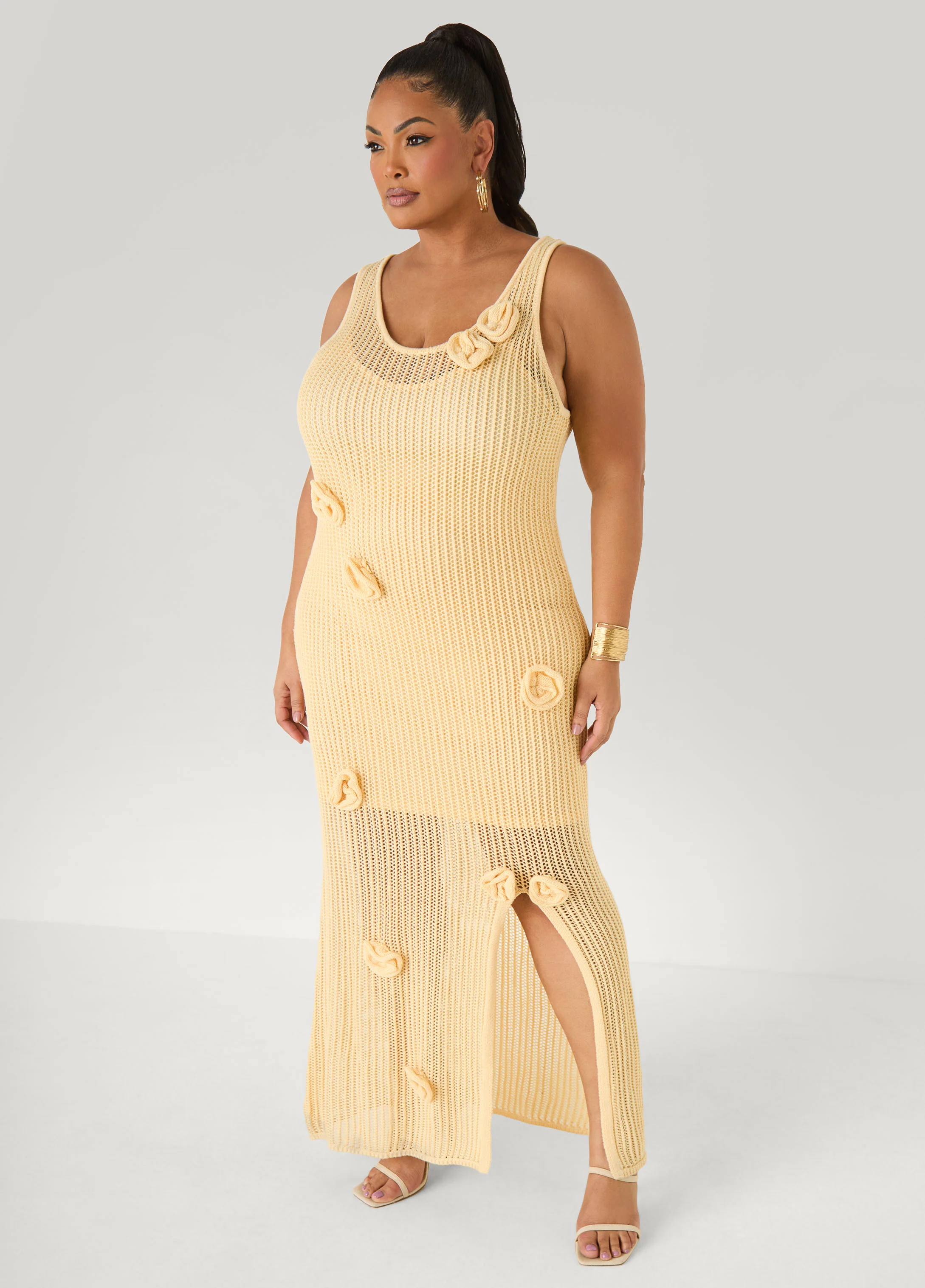 Rosette Crochet Maxi Dress - Image 7
