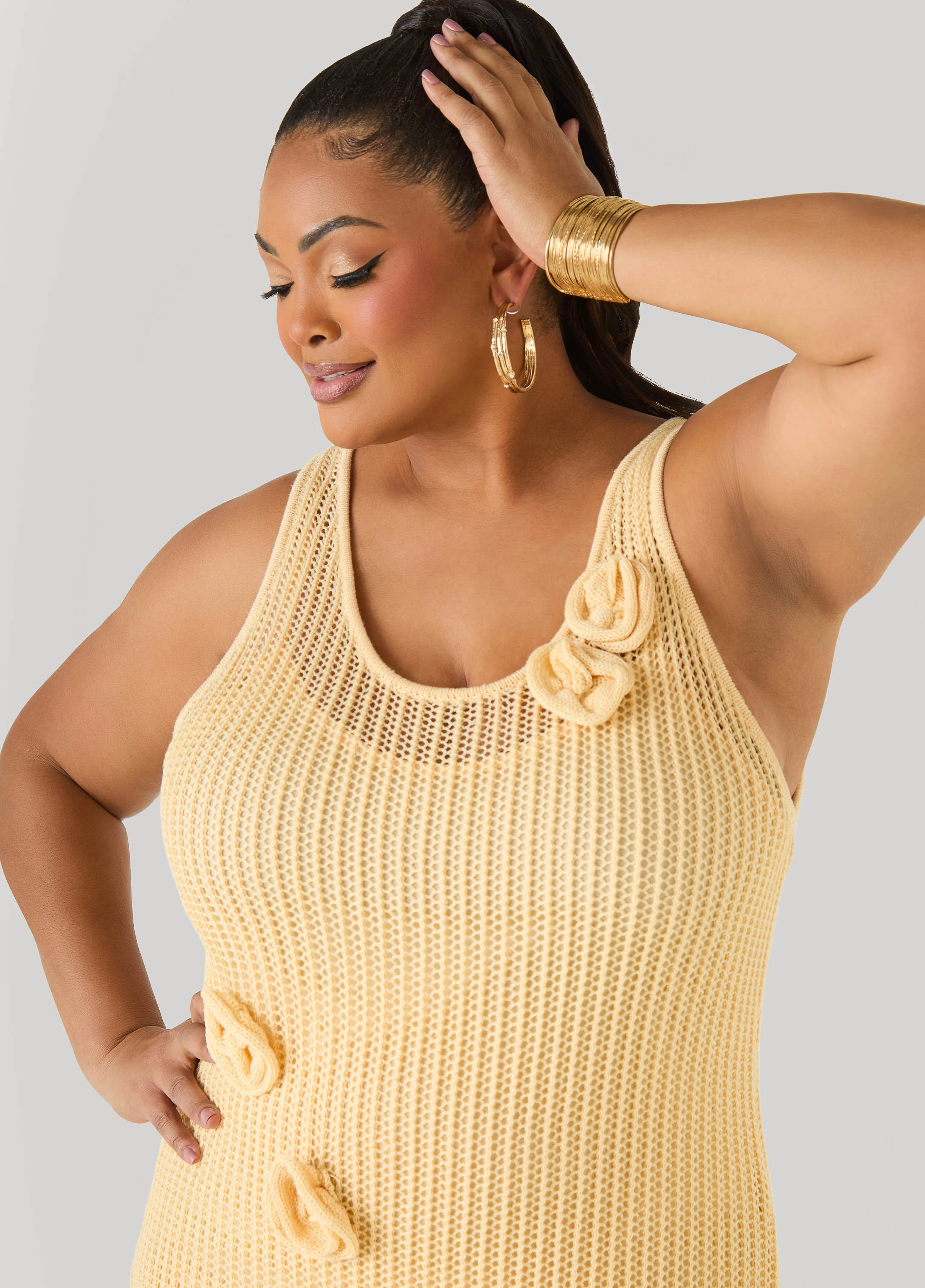 Rosette Crochet Maxi Dress - Image 8