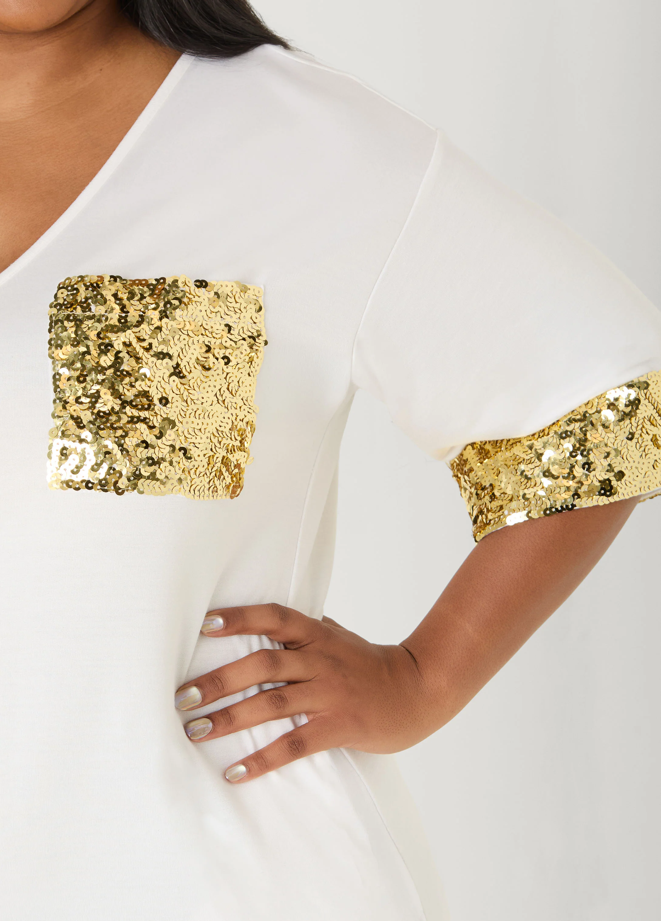Sequined Terry T Shirt Dress - Image 4