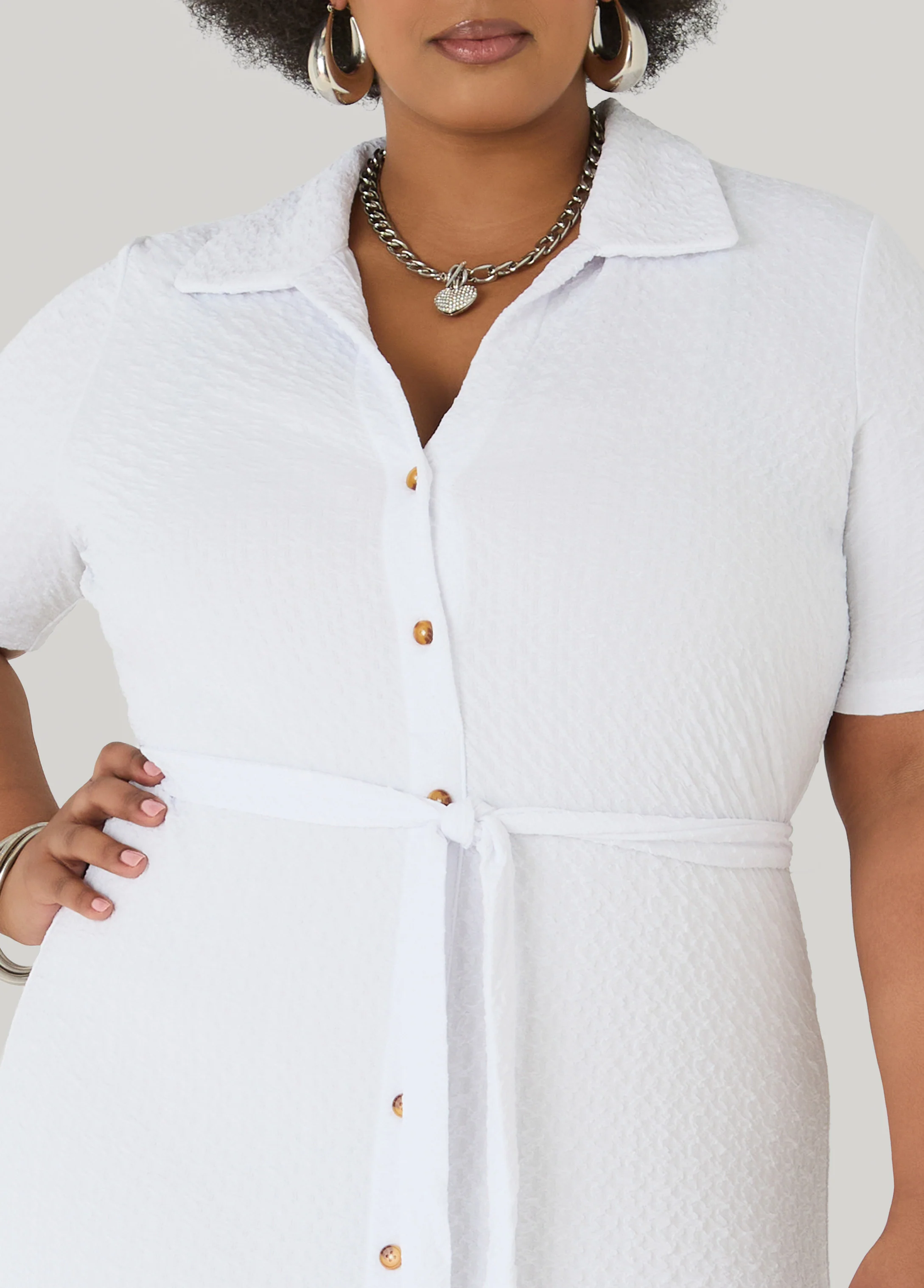 Textured Maxi Shirtdress - Image 10