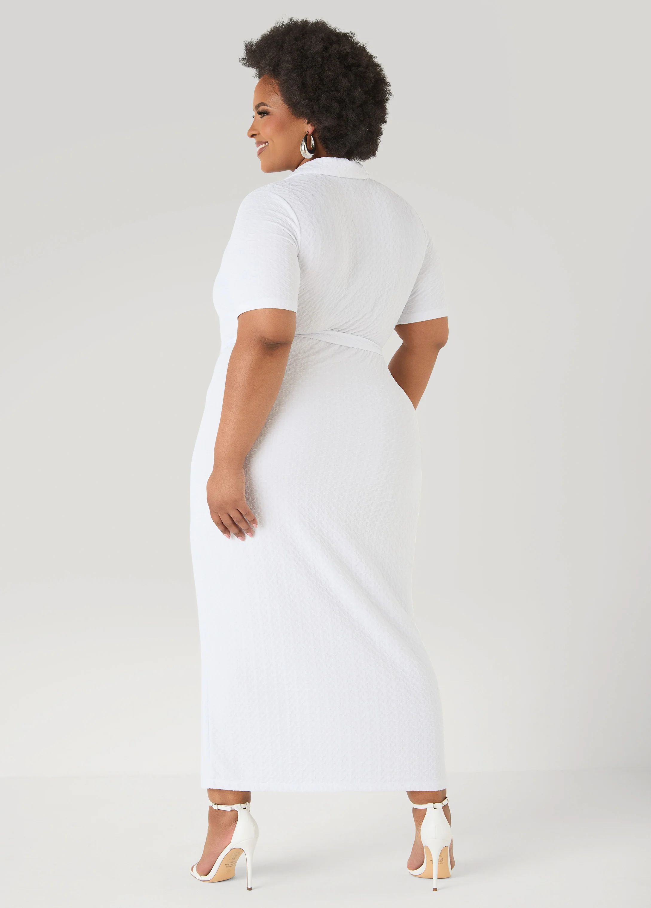 Textured Maxi Shirtdress - Image 7