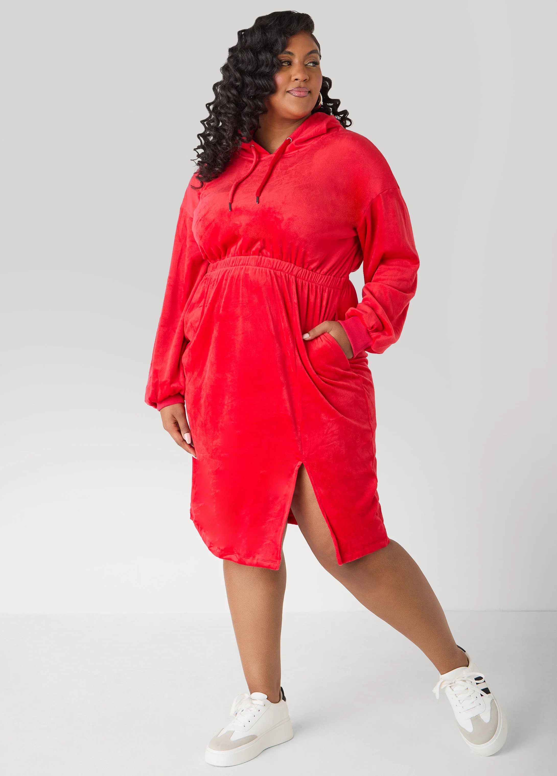 Hooded Velour Dress - Image 3