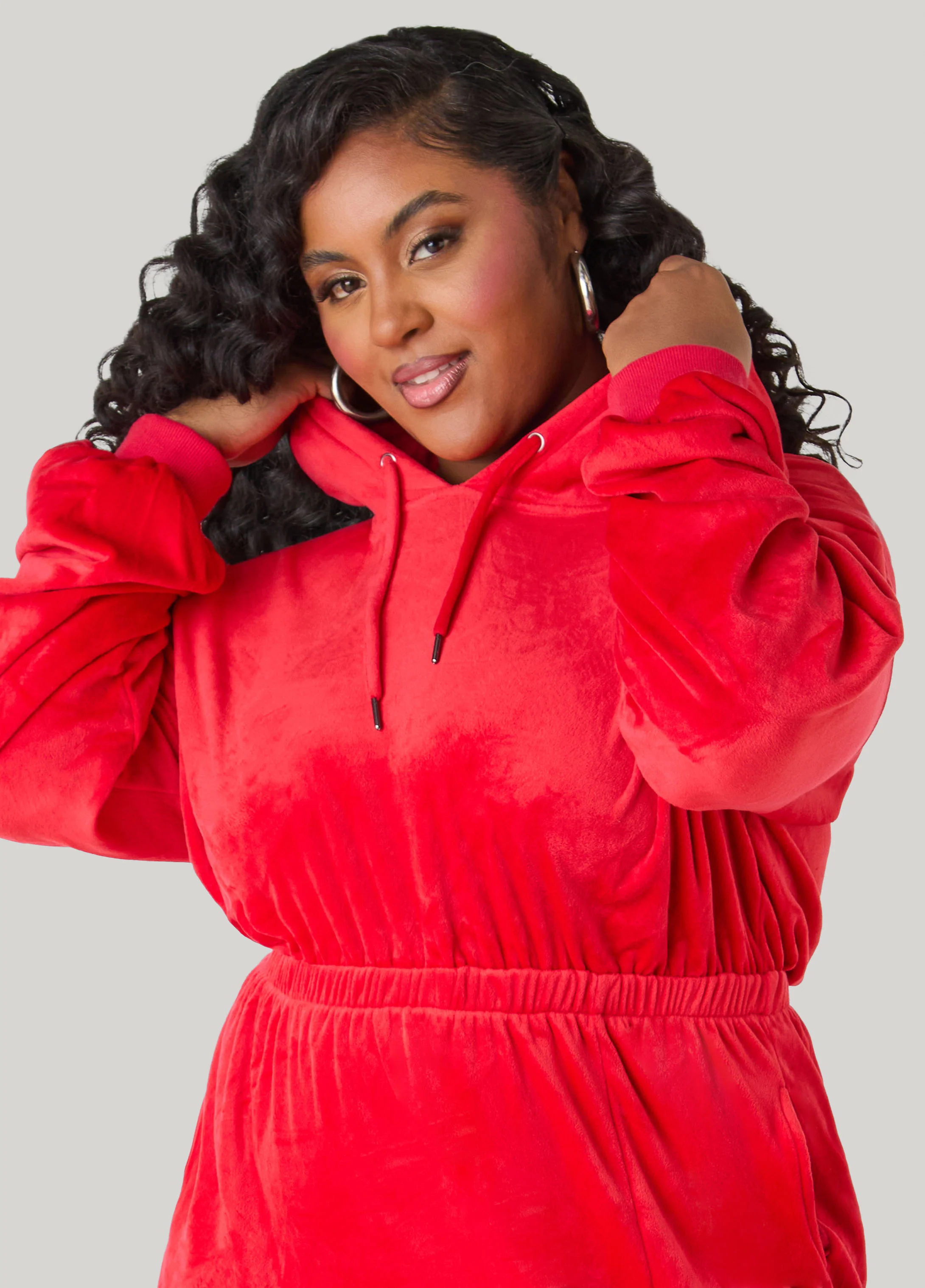 Hooded Velour Dress - Image 5