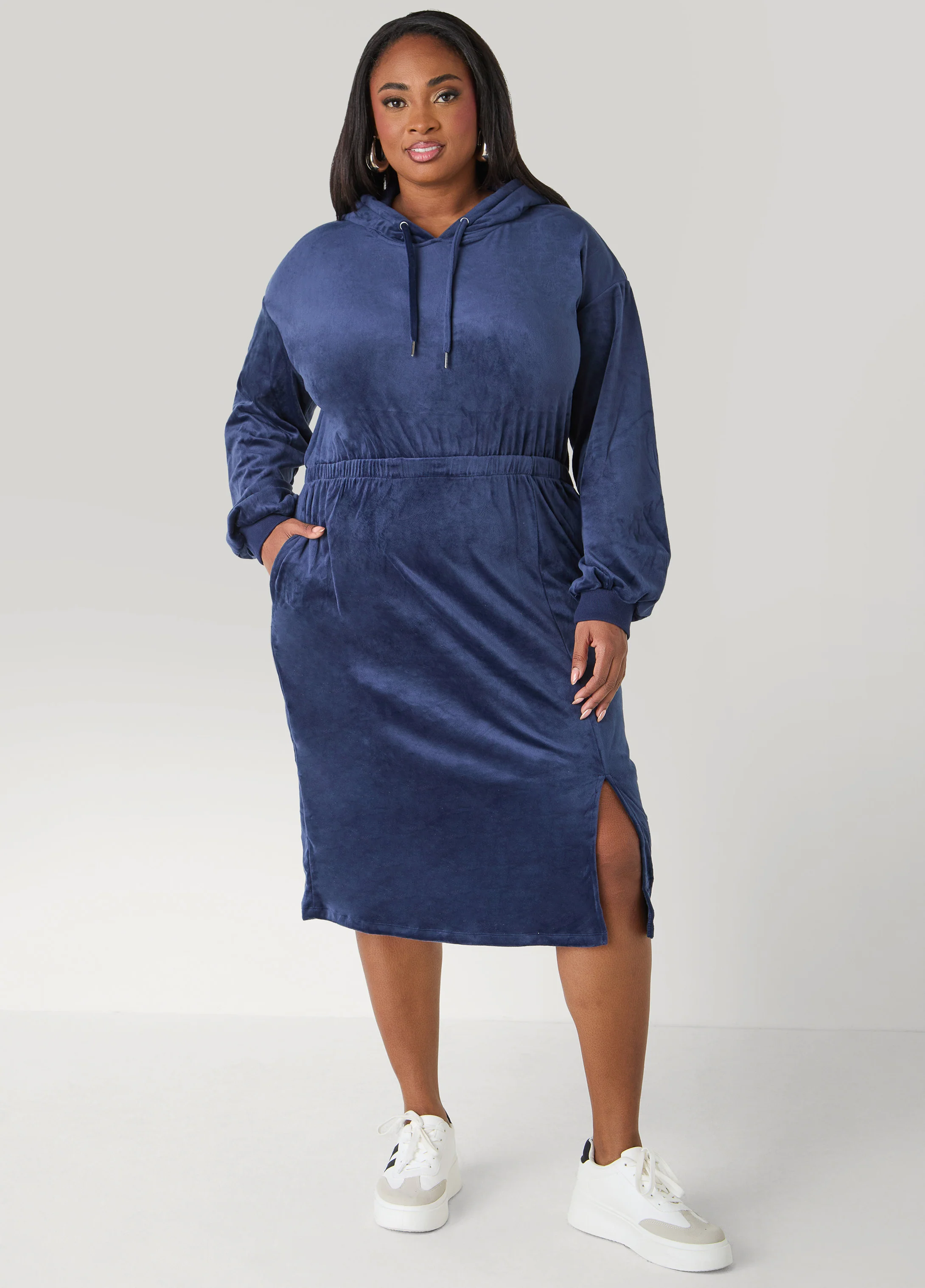 Hooded Velour Dress - Image 6