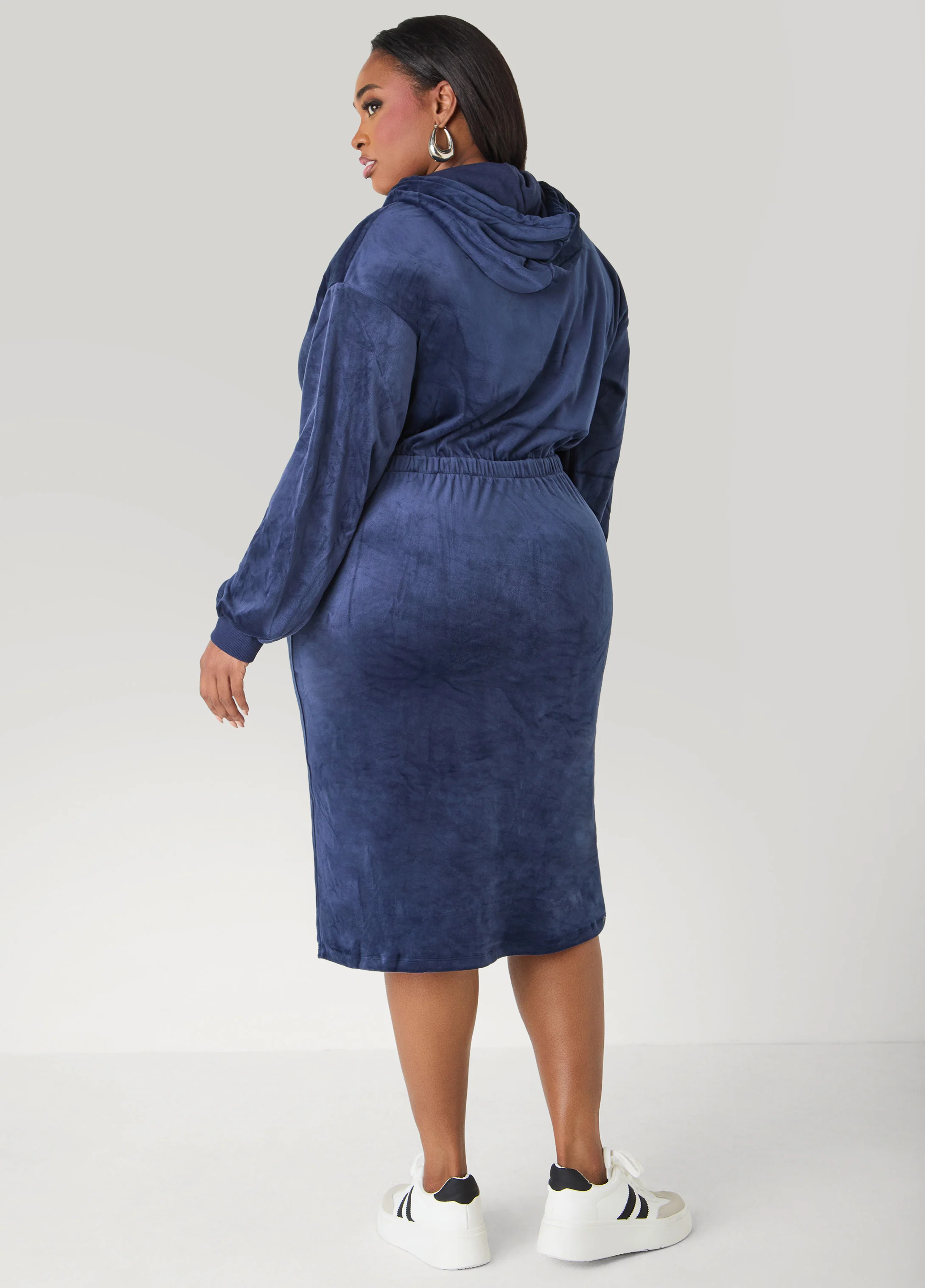 Hooded Velour Dress - Image 7