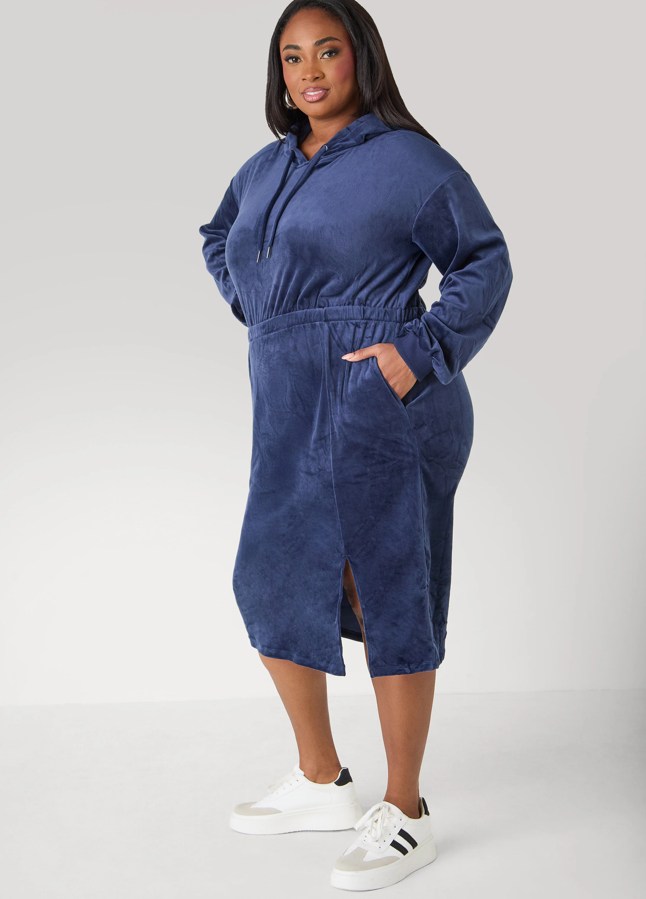 Hooded Velour Dress - Image 9