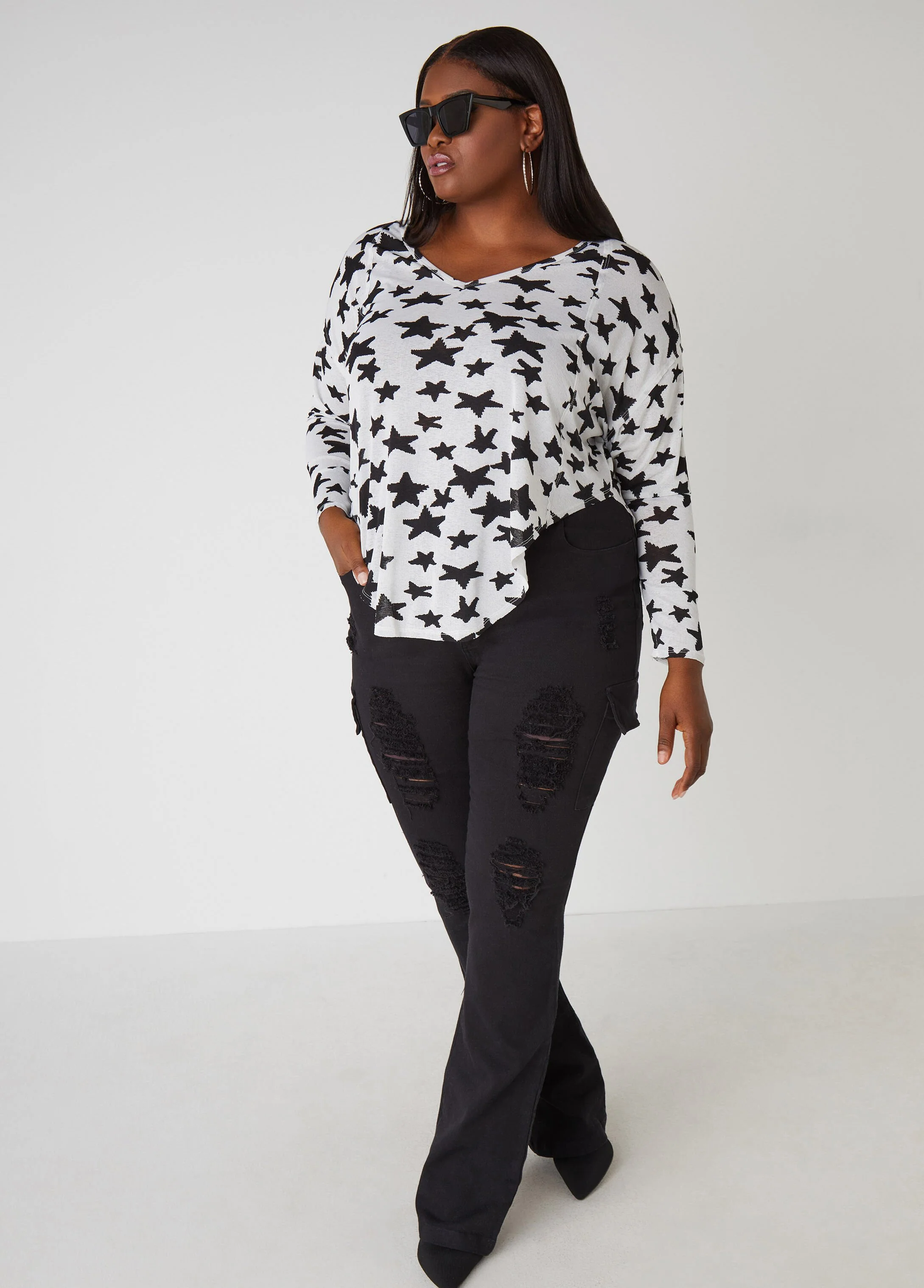 Slub Knit V Neck Top - Image 18