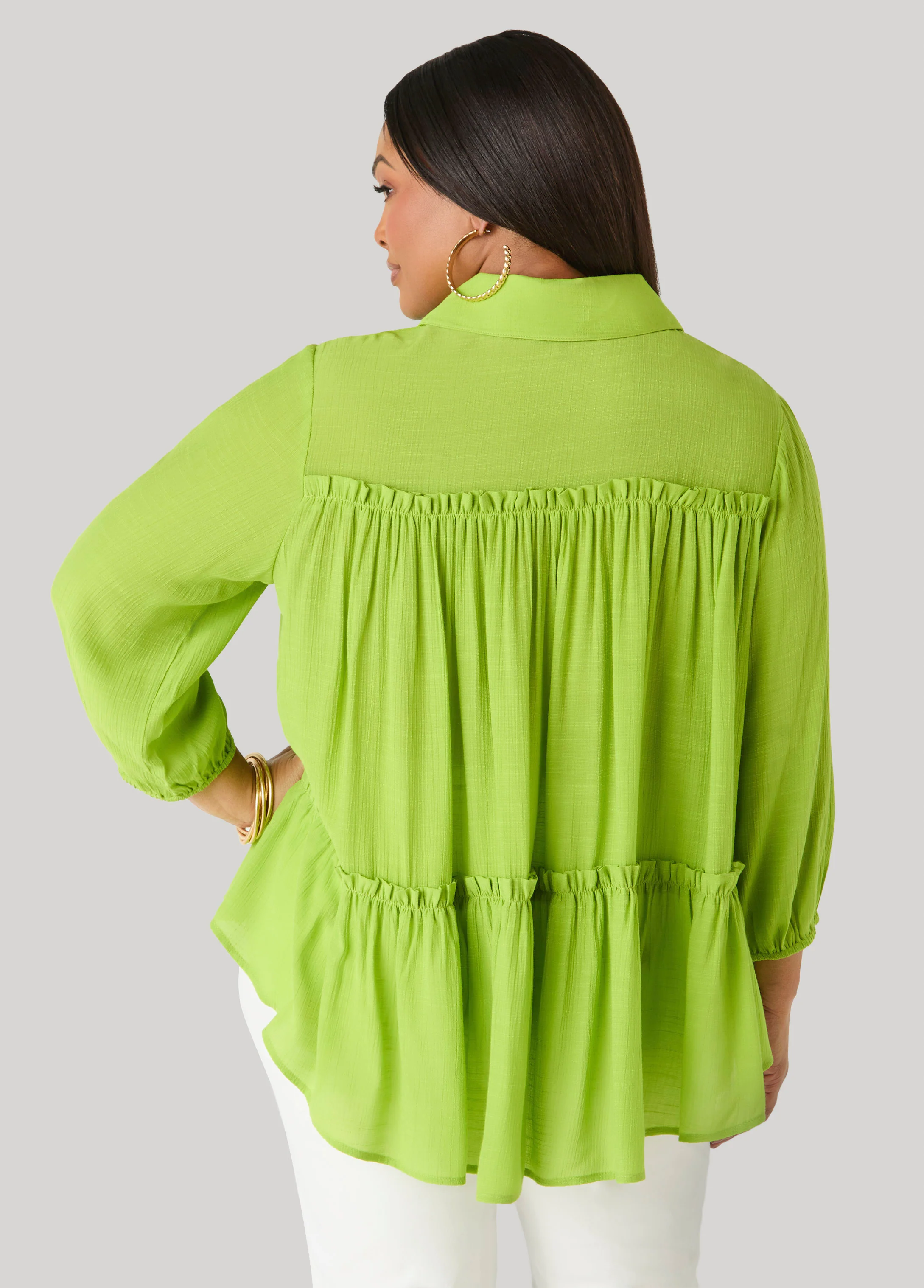 Ruffle Trimmed Gauze Blouse - Image 2