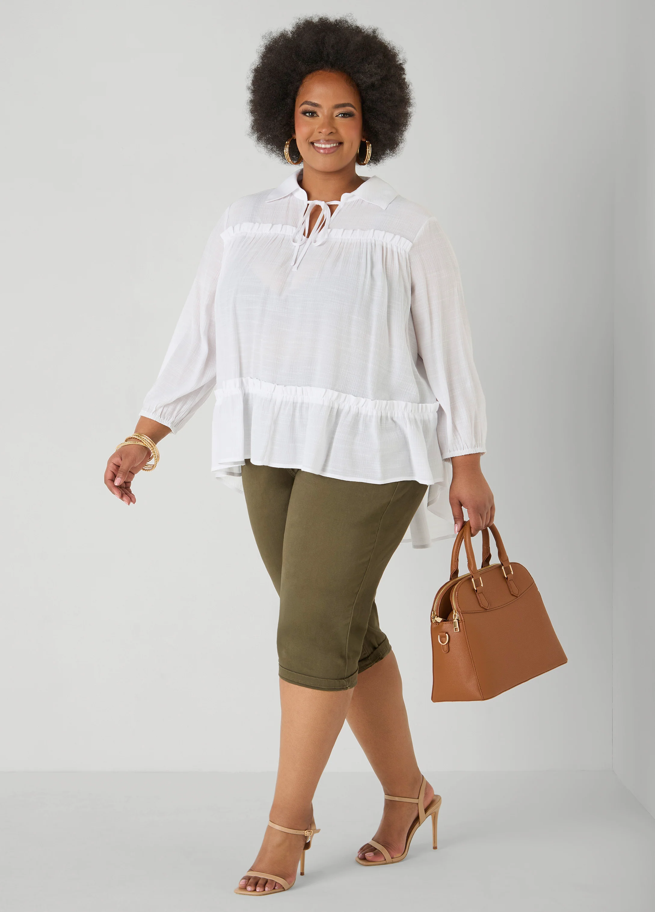 Ruffle Trimmed Gauze Blouse - Image 7