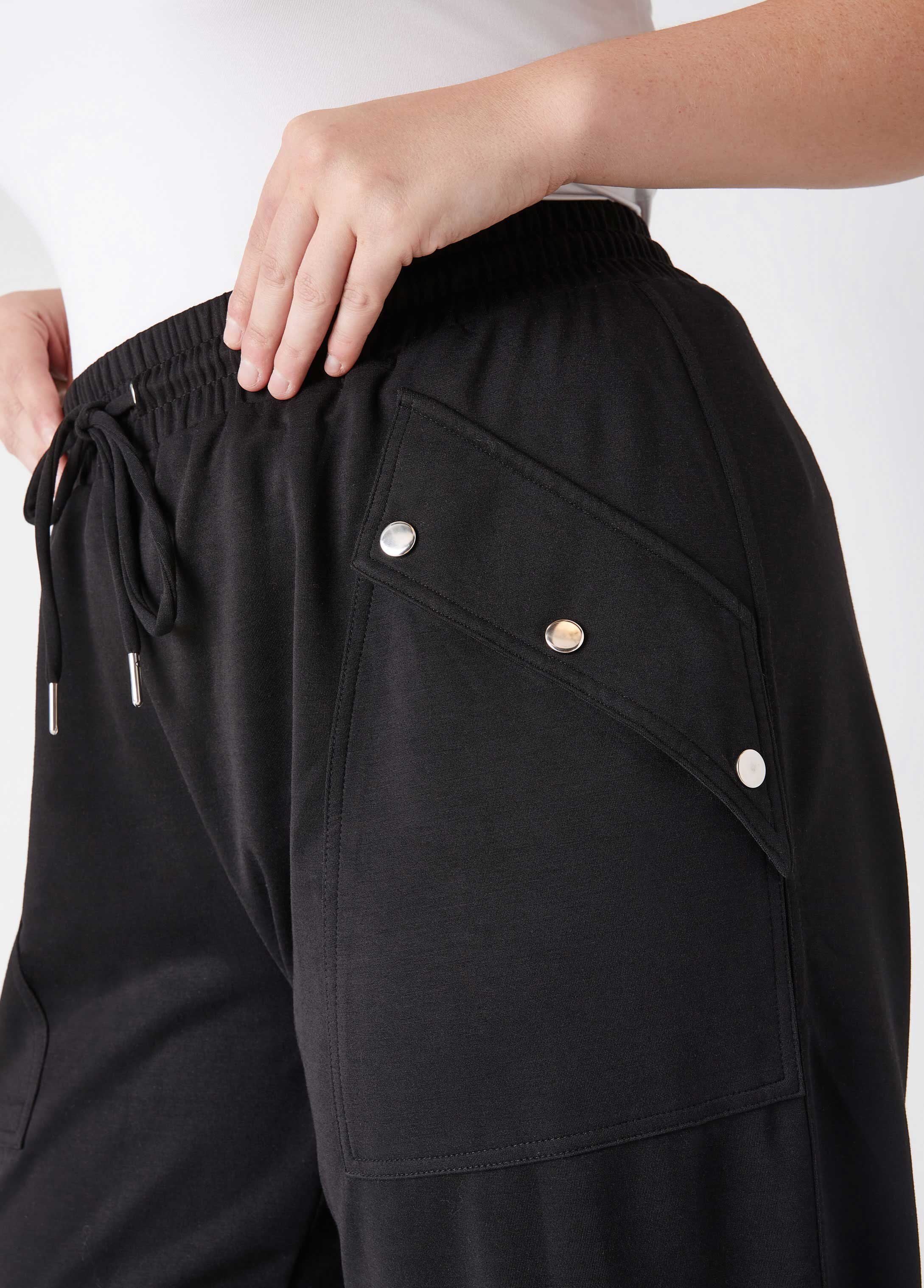 Snap Detailed Jersey Pants - Image 5