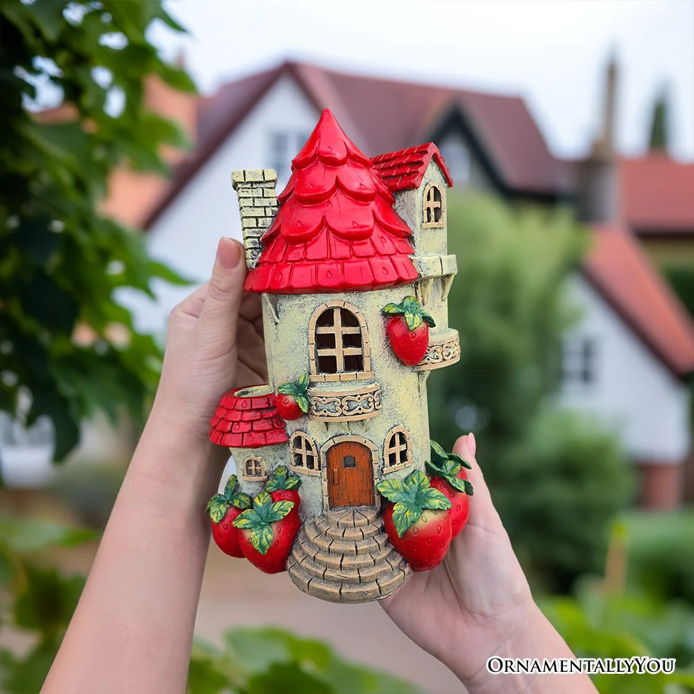 Solar Powered Strawberry Fairy Home Figurine - Image 6