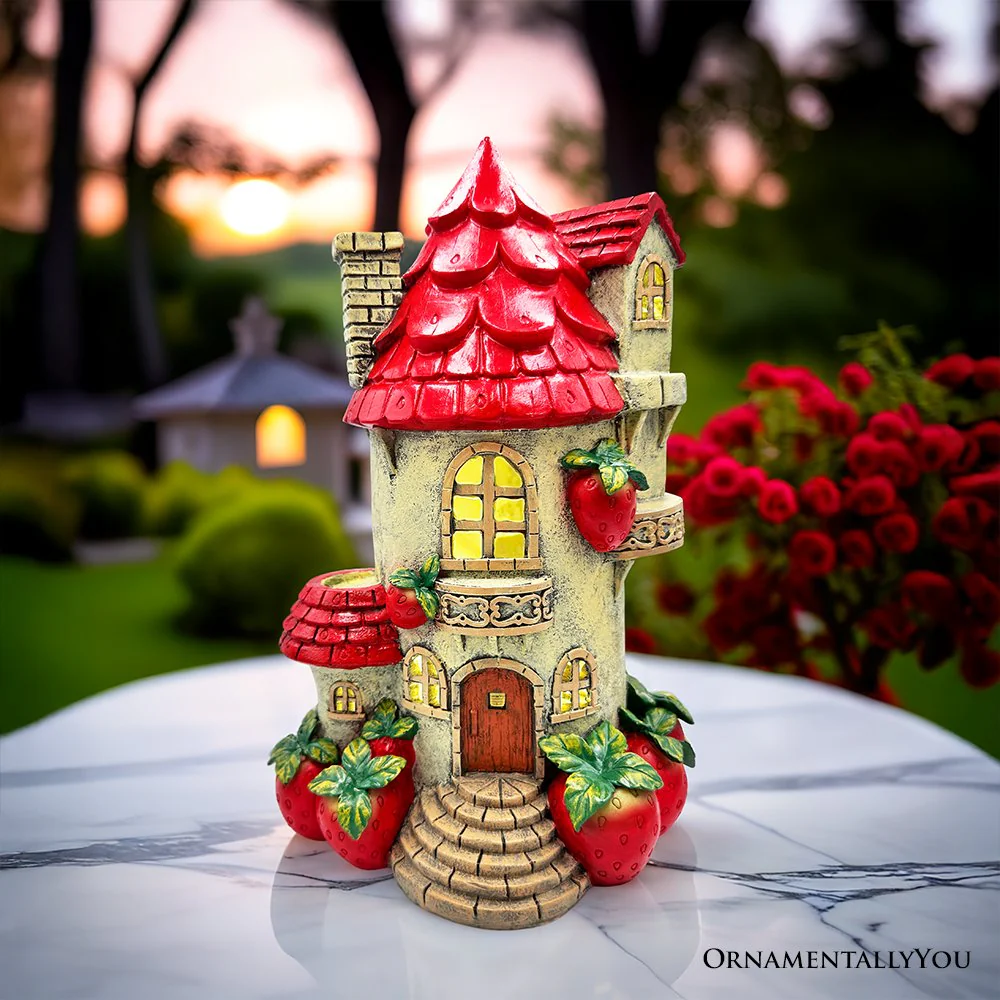 Solar Powered Strawberry Fairy Home Figurine - Image 7