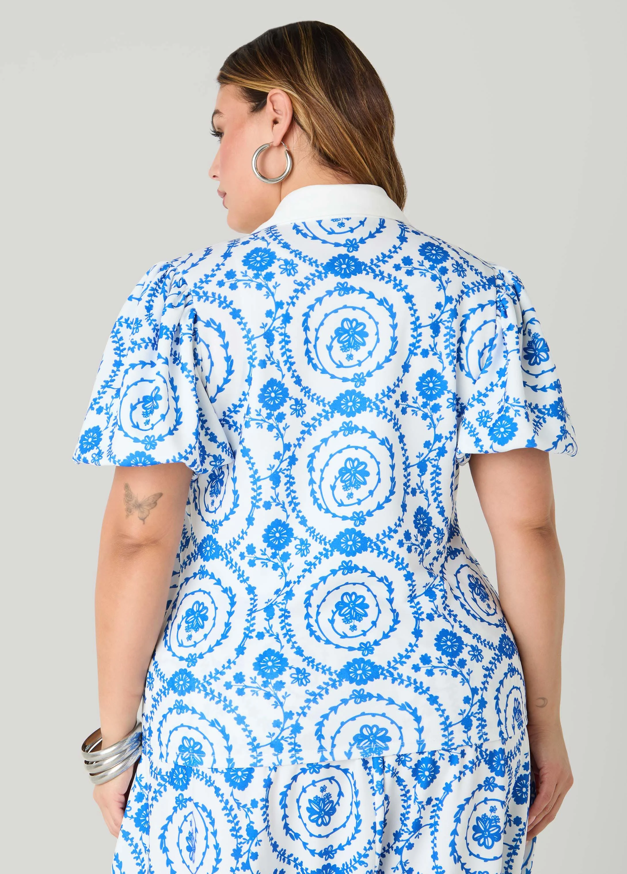 Puff Sleeved Floral Print Shirt - Image 2