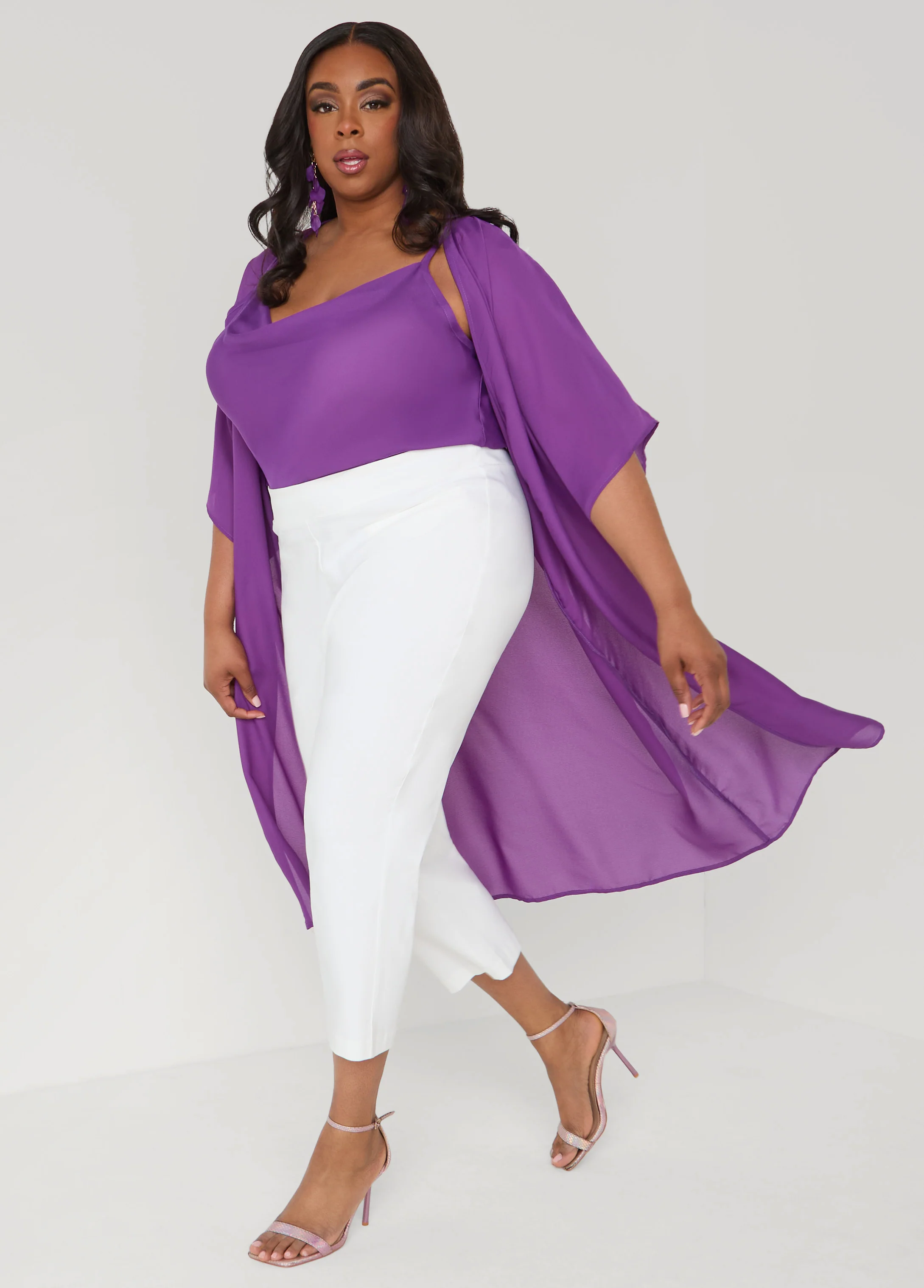 Open Front Crepe Kimono - Image 3