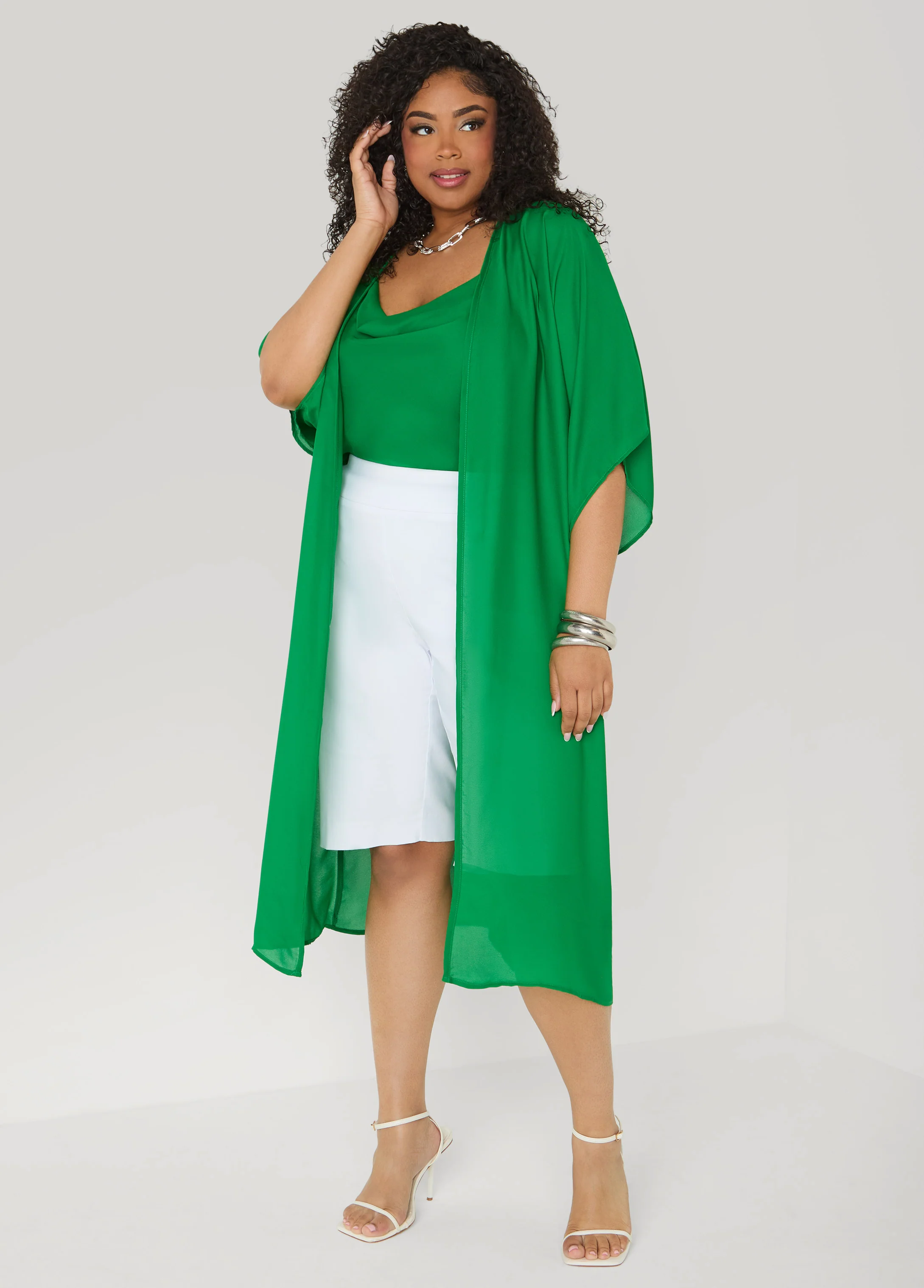 Open Front Crepe Kimono - Image 4