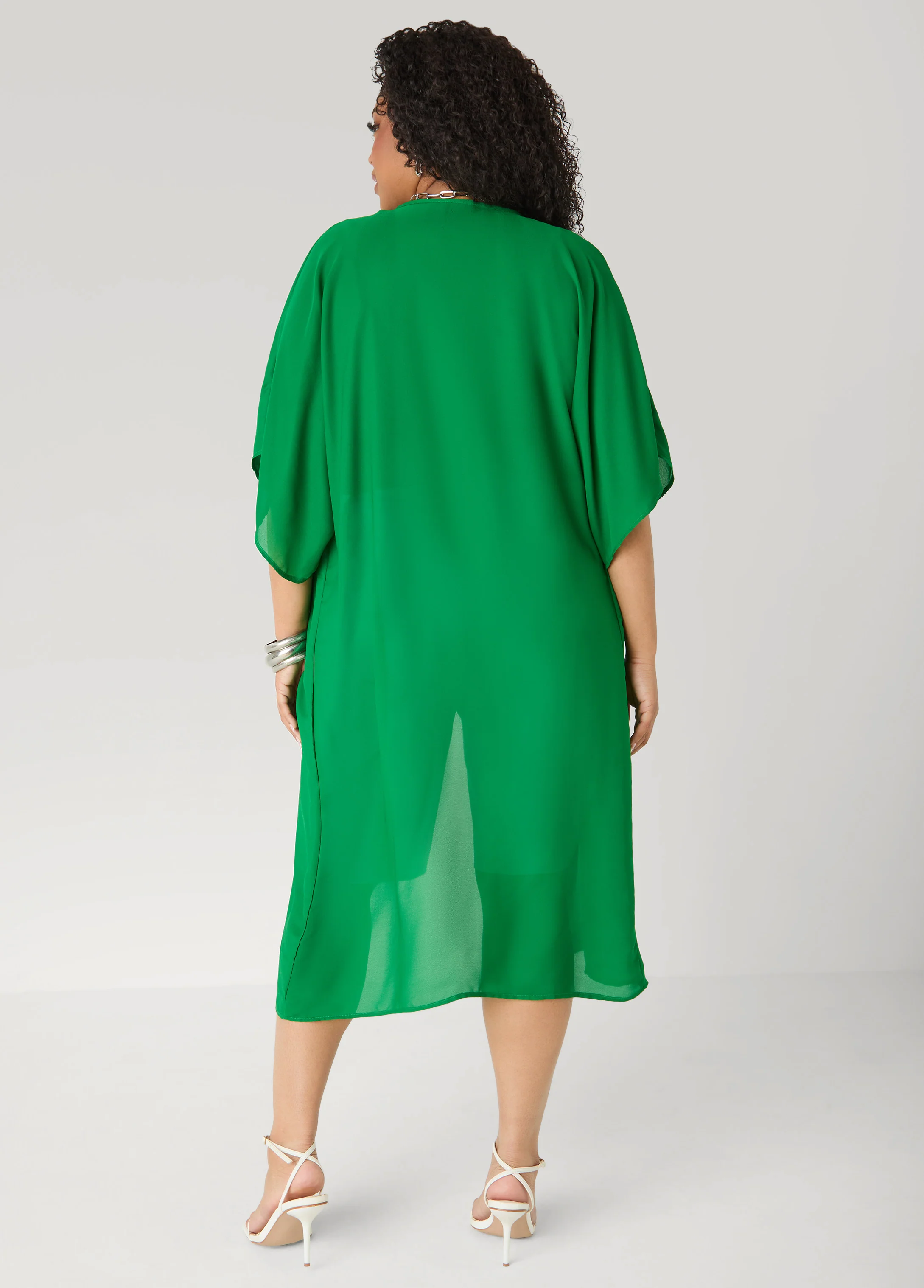 Open Front Crepe Kimono - Image 5