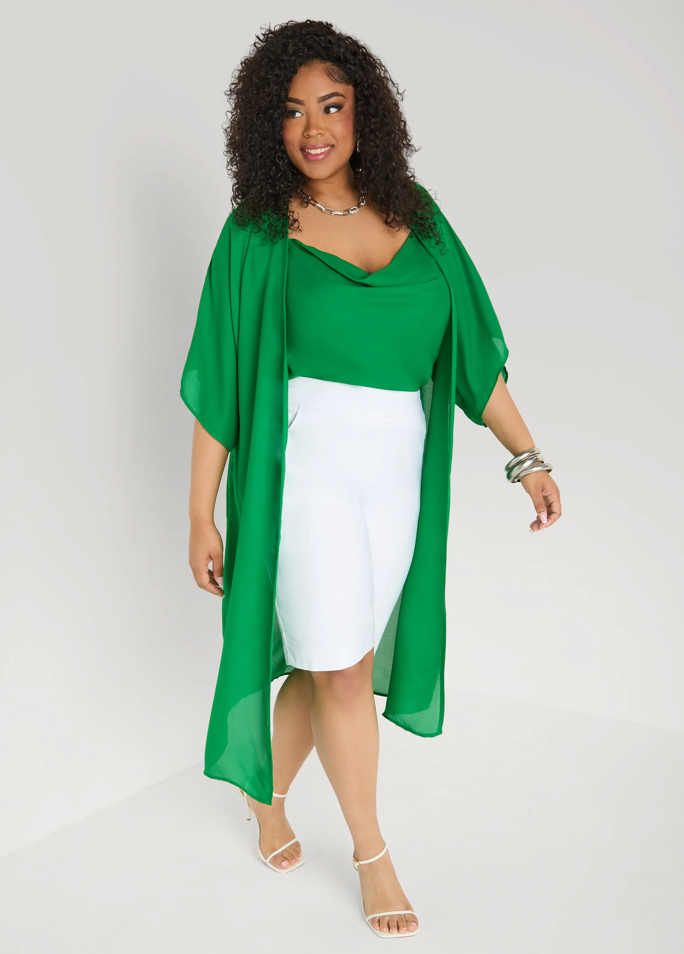 Open Front Crepe Kimono - Image 6