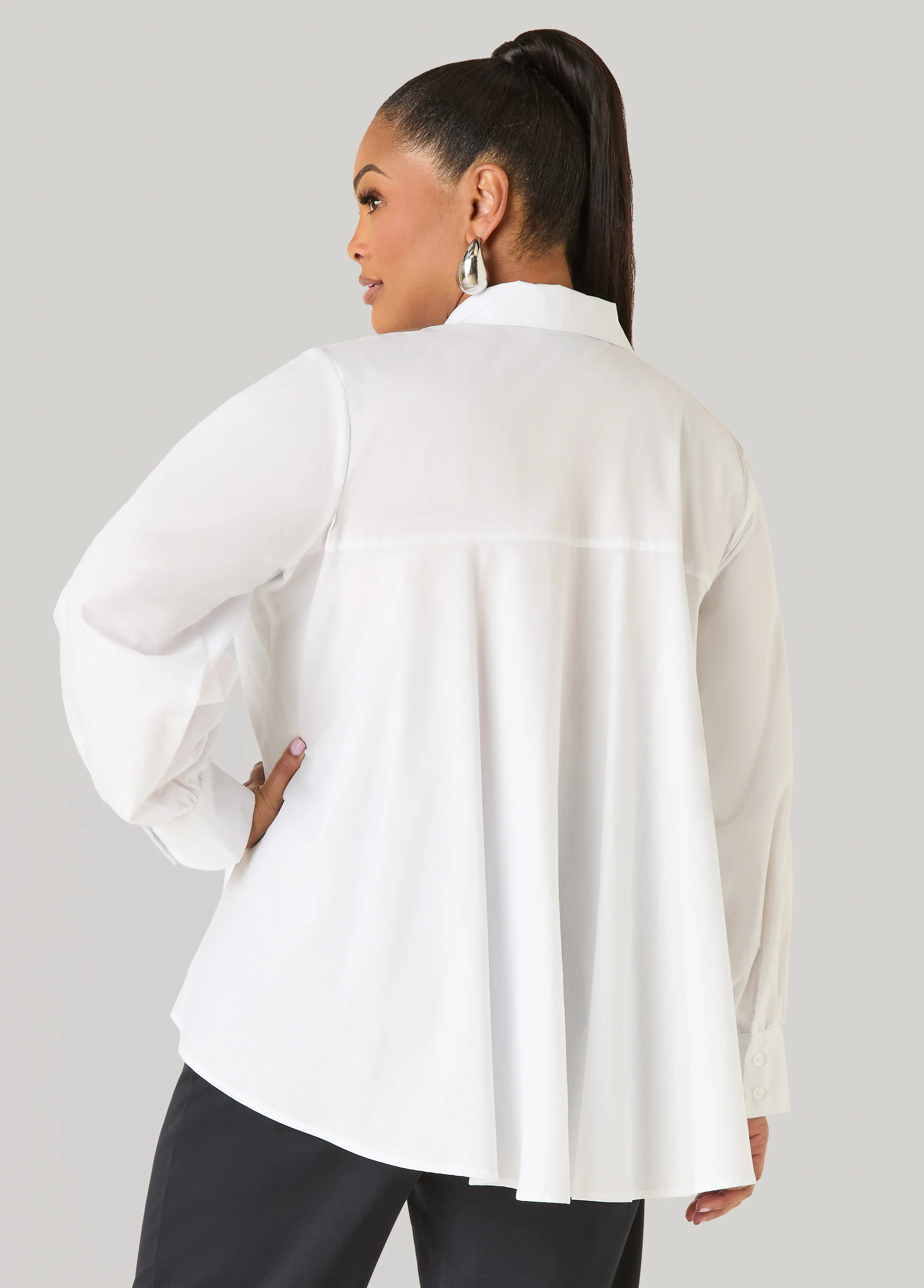 Peplum Poplin Shirt - Image 2
