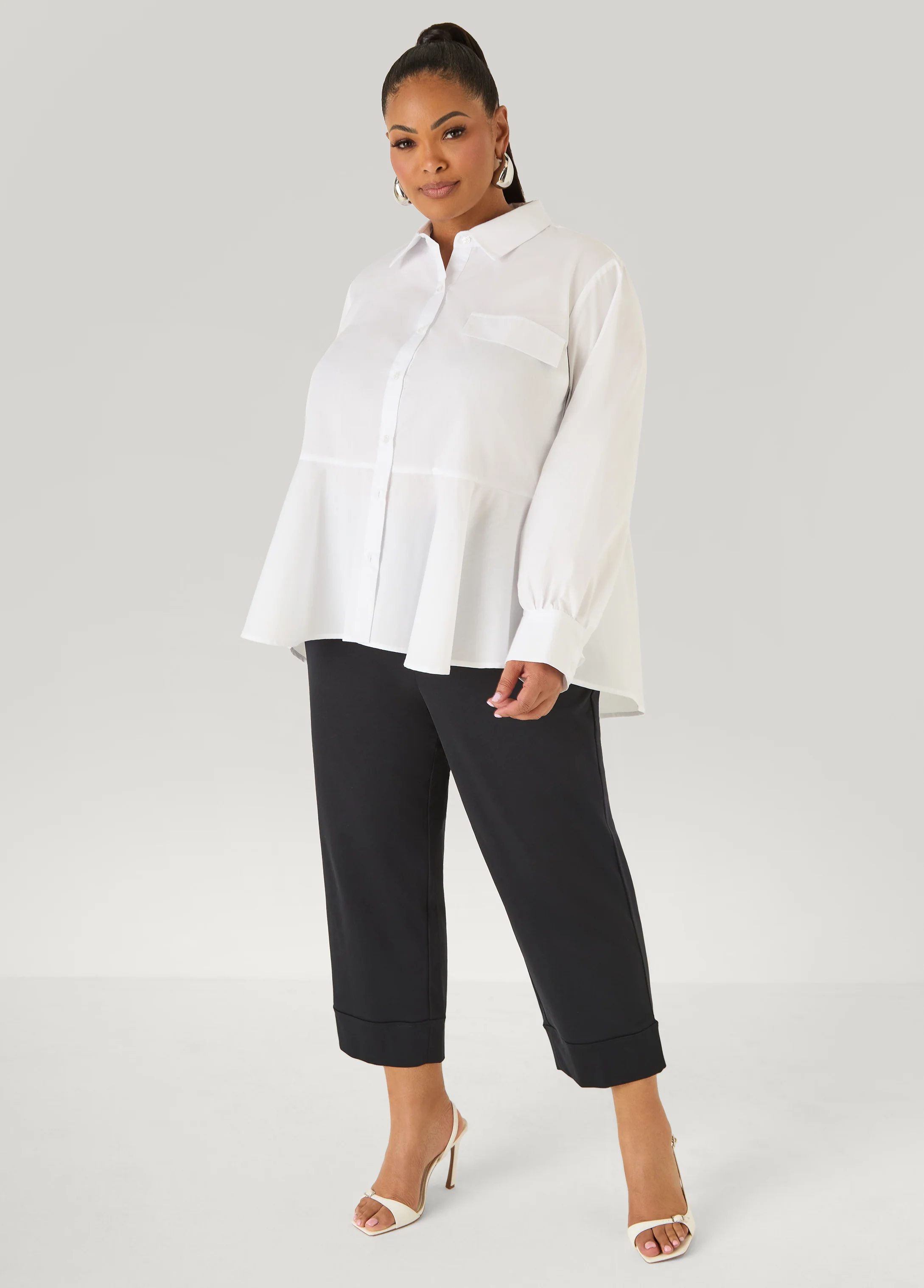 Peplum Poplin Shirt - Image 3