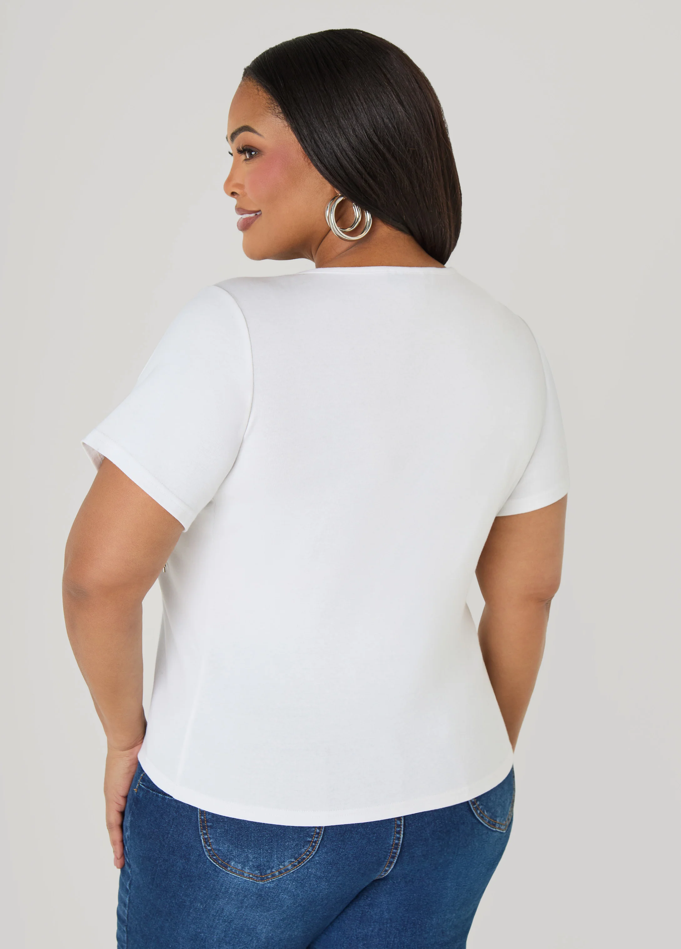 Cross Embellished Jersey Tee - Image 2