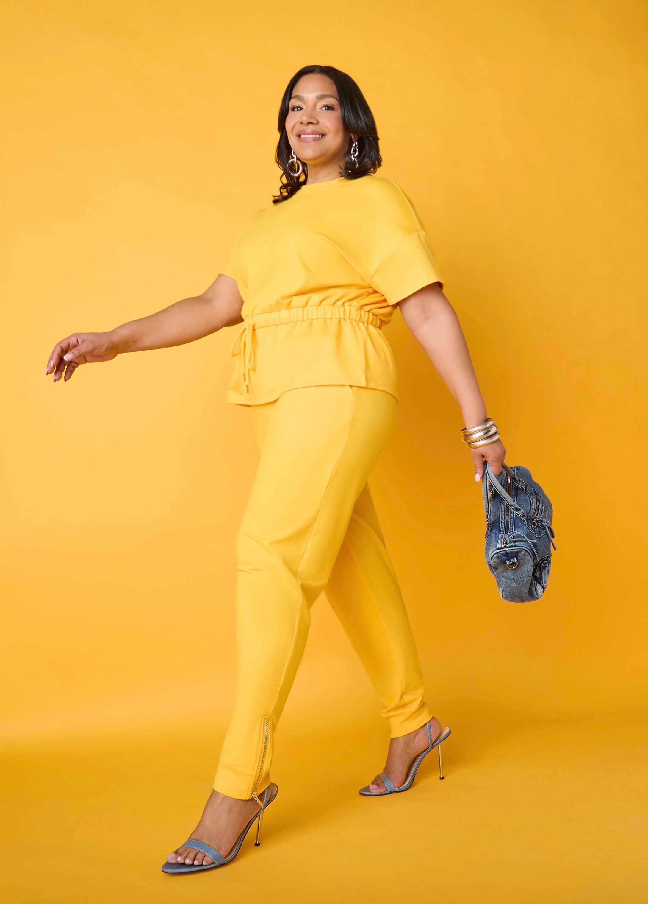 Drawstring Peplum Sweatshirt - Image 6