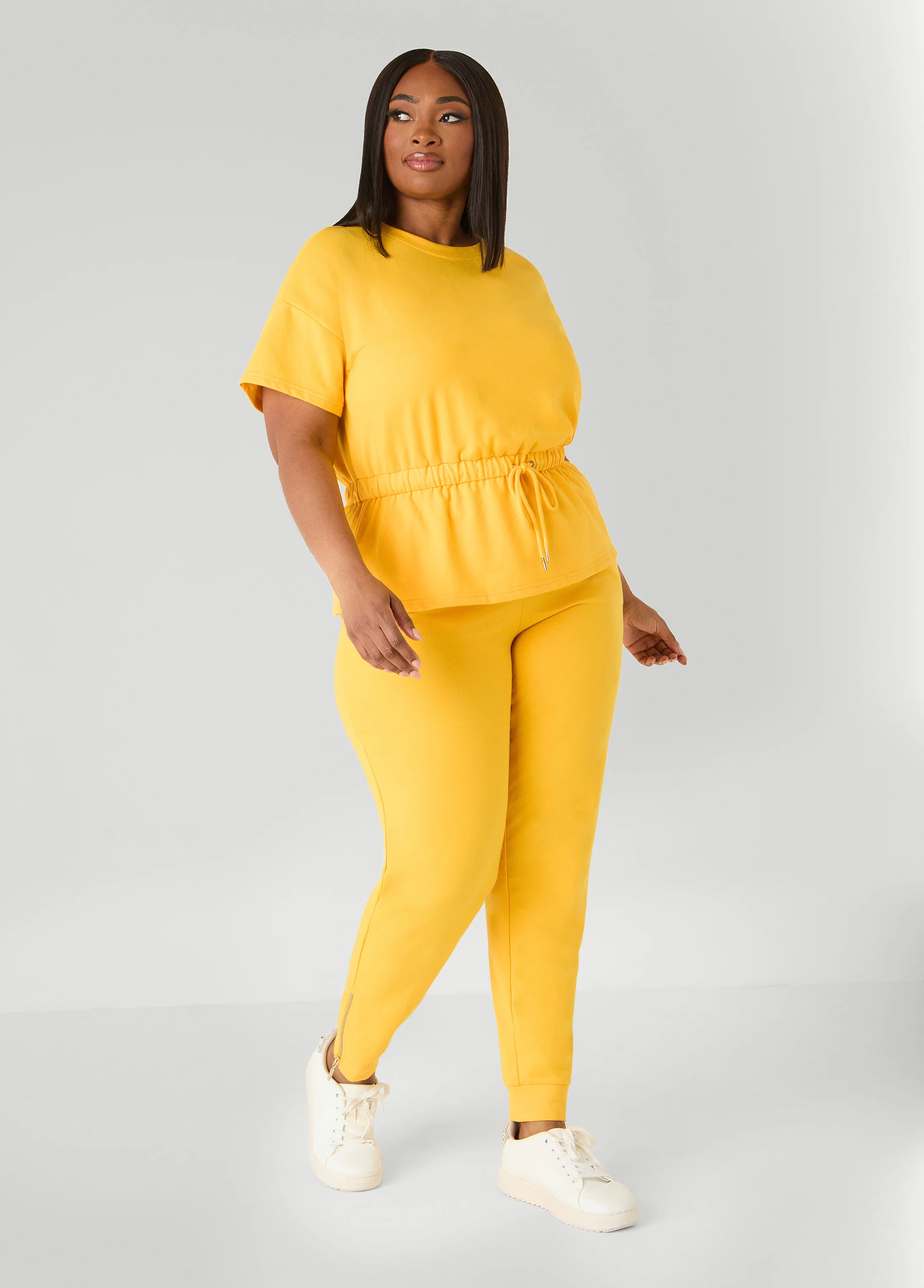 Drawstring Peplum Sweatshirt - Image 7