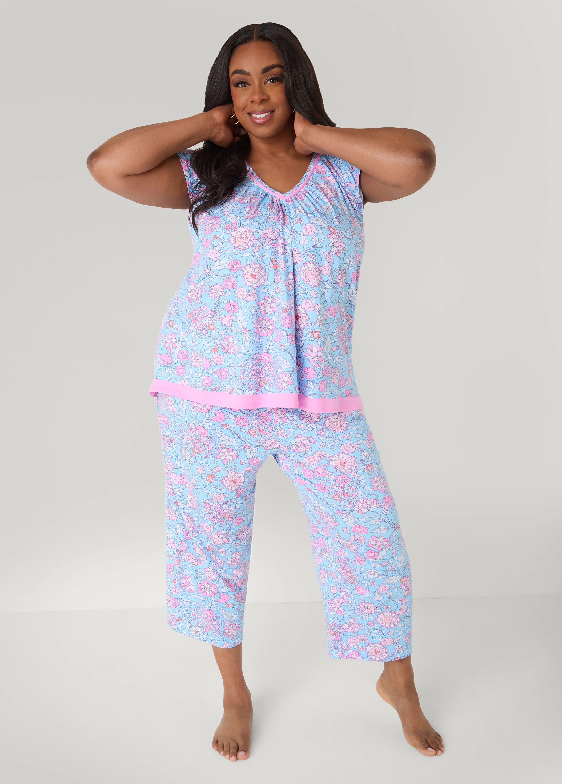 Ellen Tracy Floral PJ Capris Set - Image 3