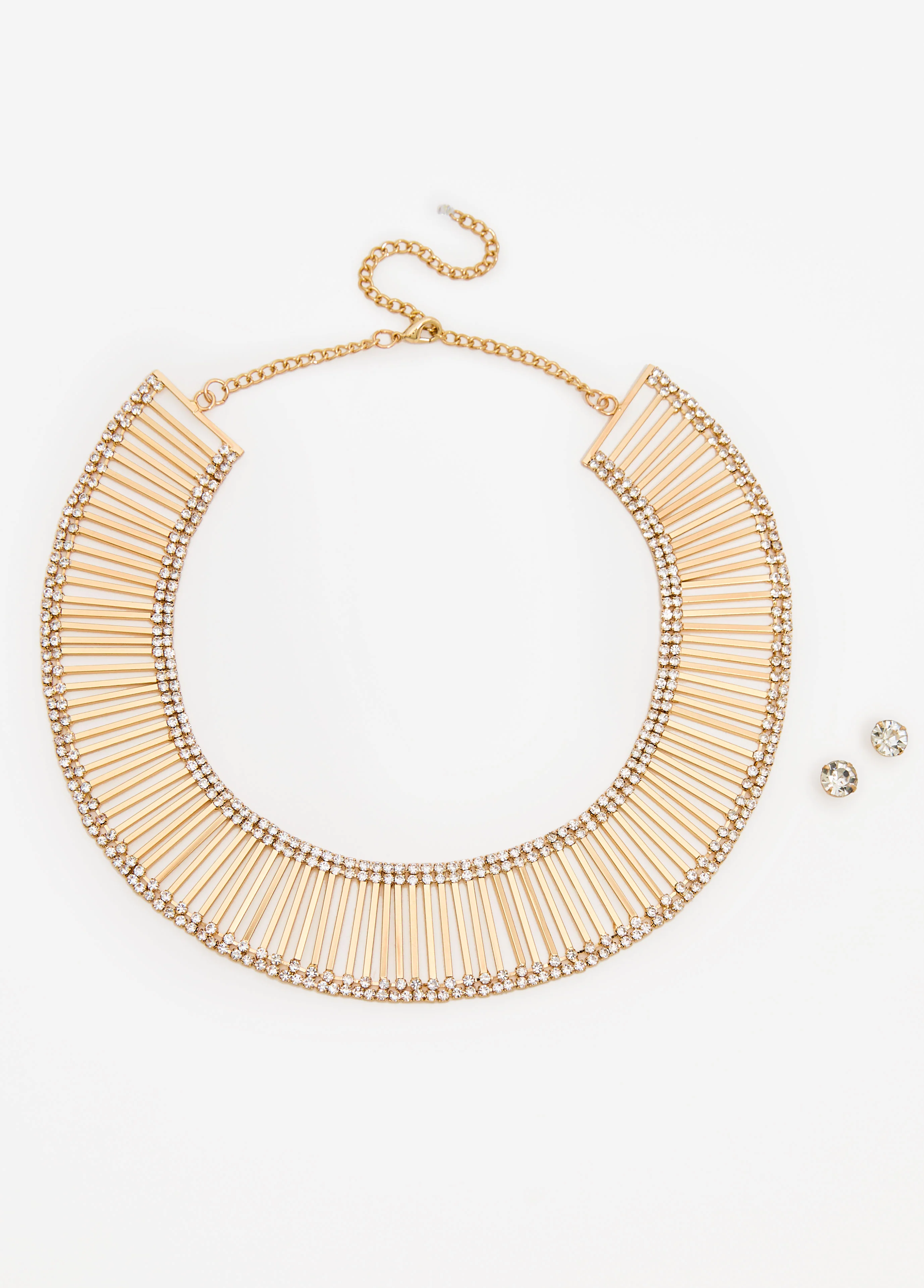 Crystal Gold Tone Collar Set - Image 2