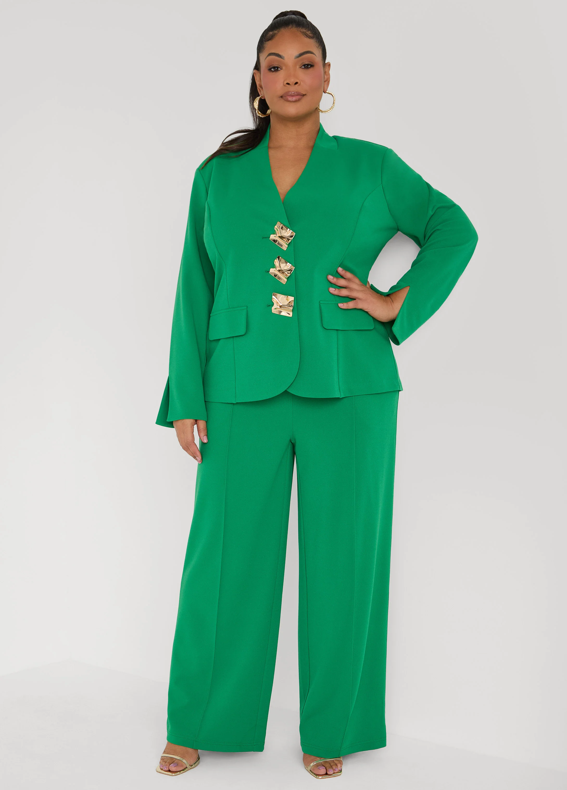 Hammered Button Blazer - Image 6