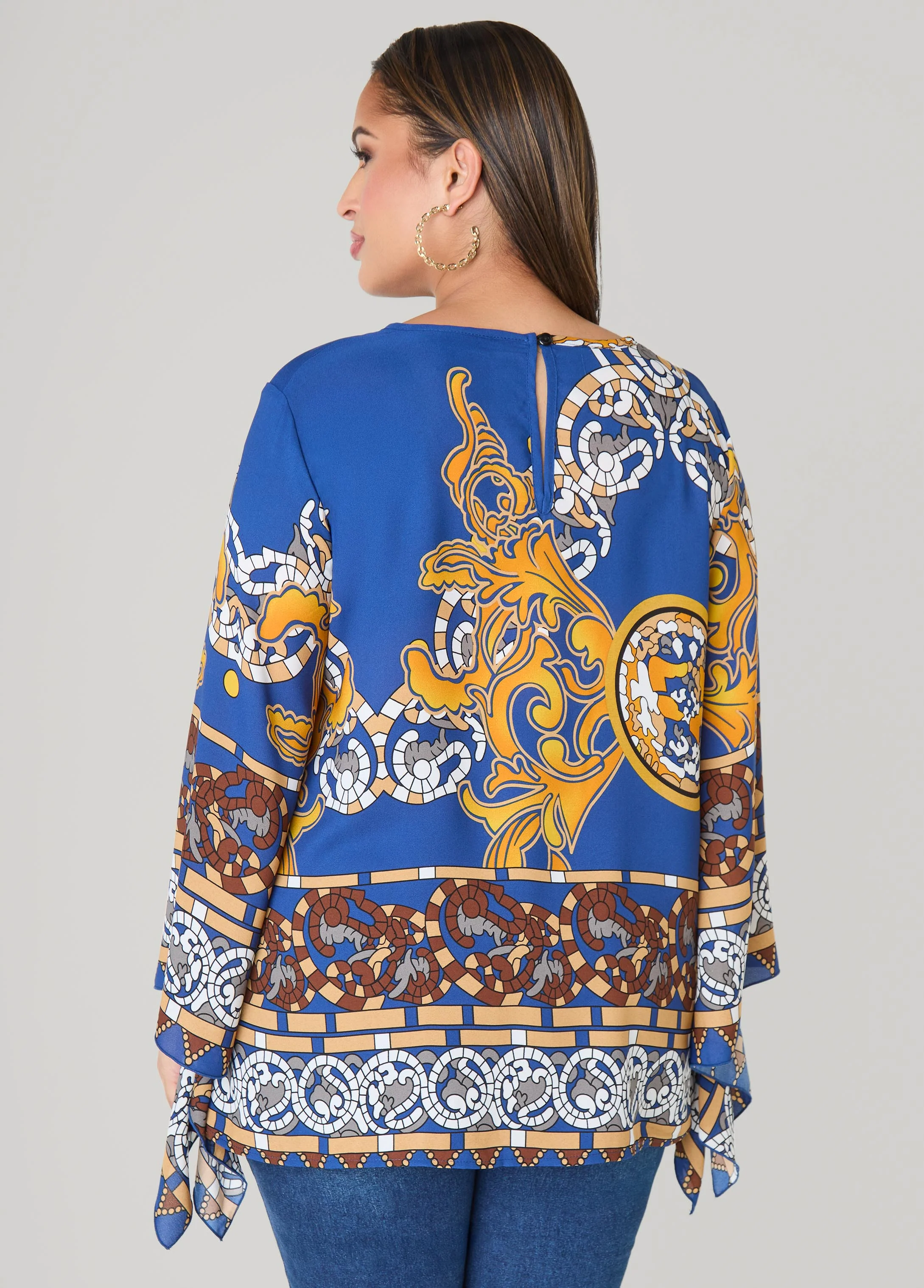 Printed Drama Sleeved Blouse - Image 2