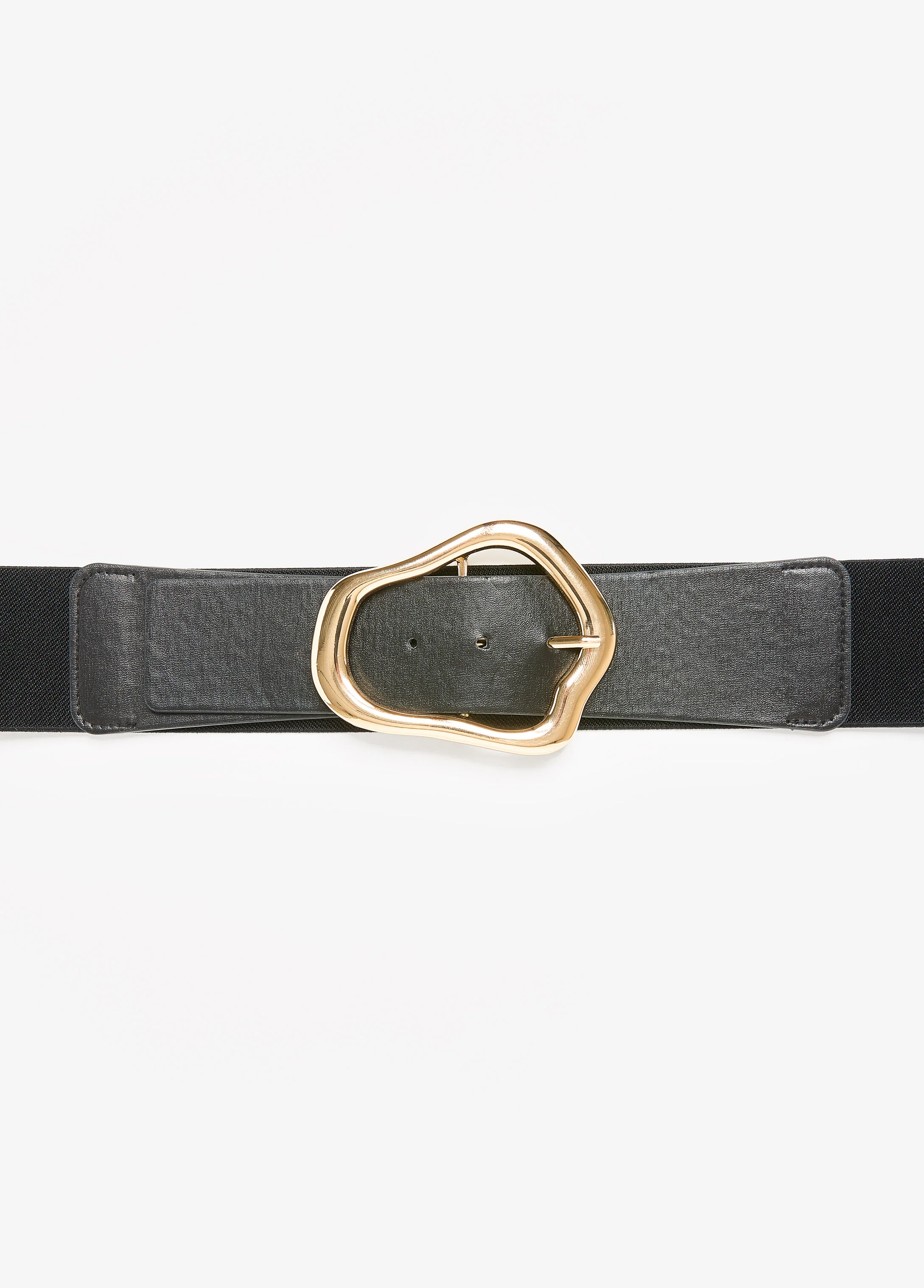 Faux Leather Sculpted Buckle Belt - Image 3