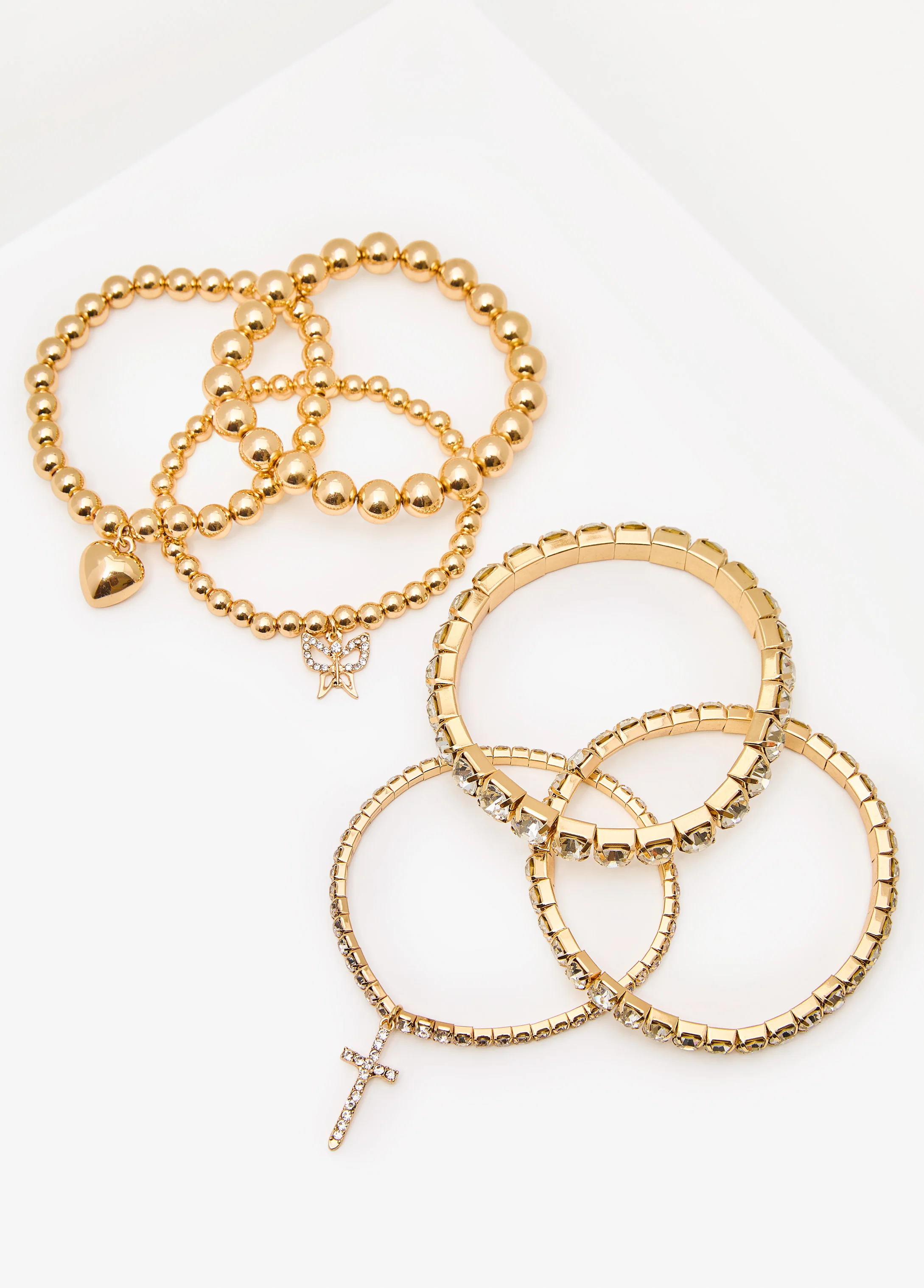 Heart And Cross Stretch Bracelets - Image 2