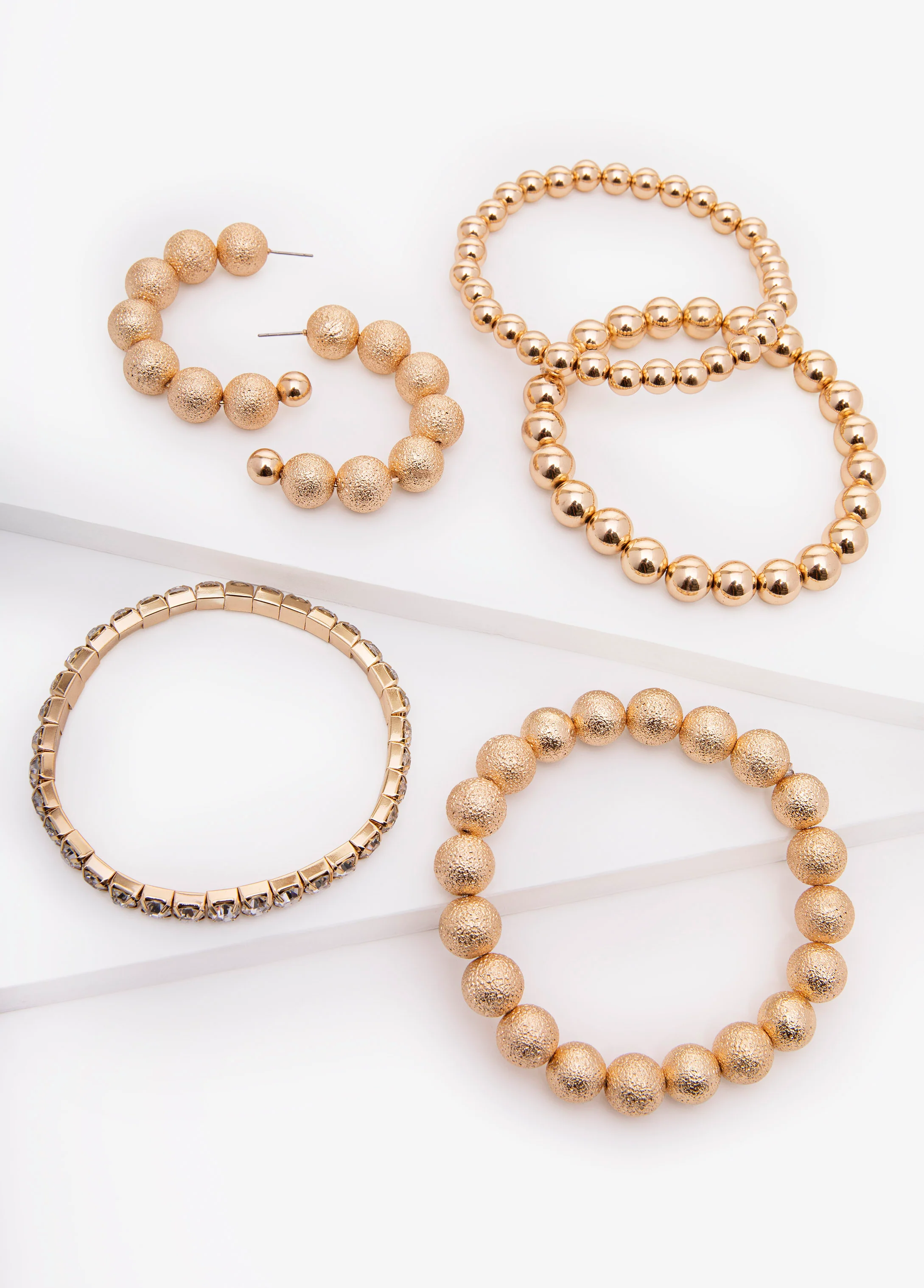 Gold Bracelet And Earrings Set - Image 2
