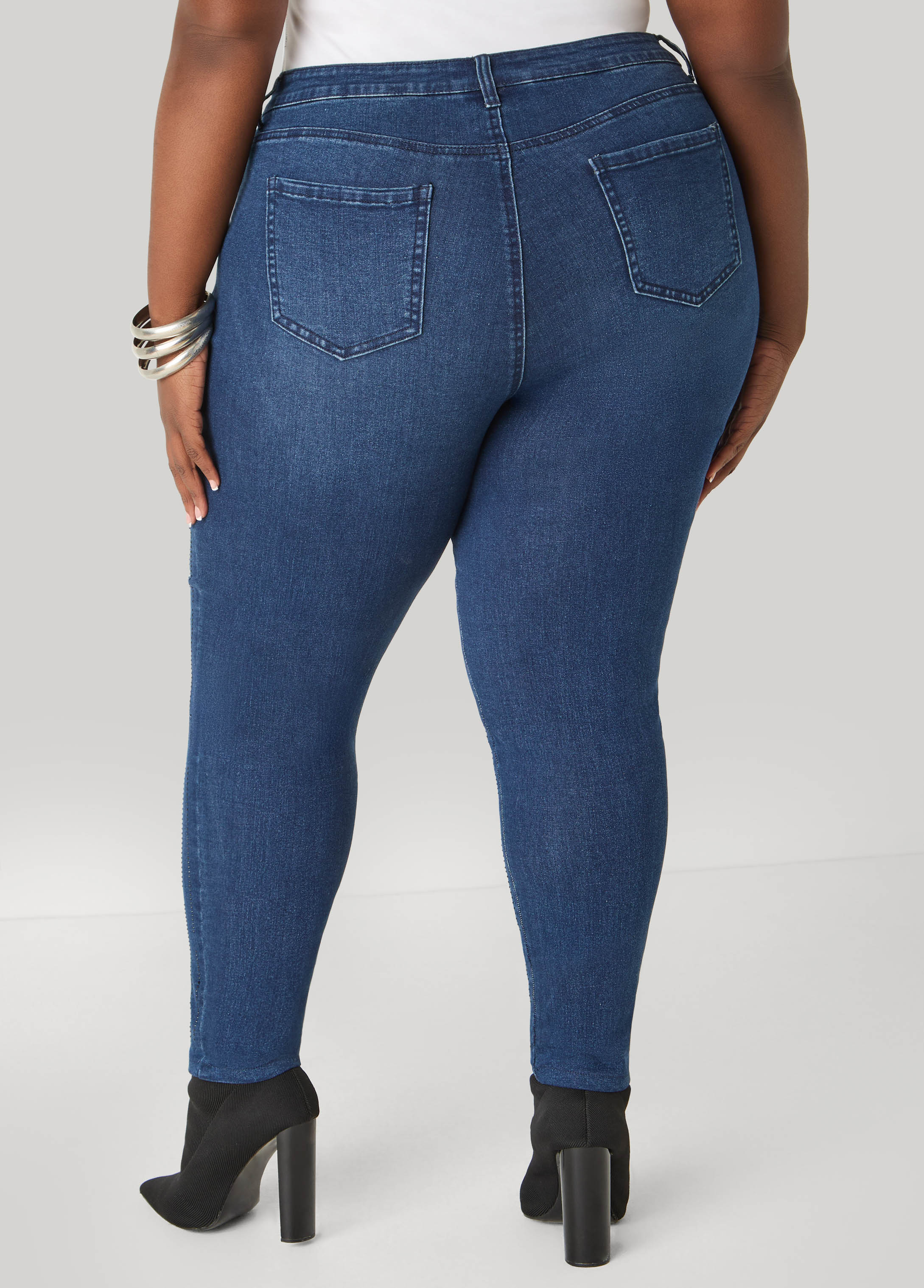 Crystal Mid Rise Skinny Jeans - Image 2